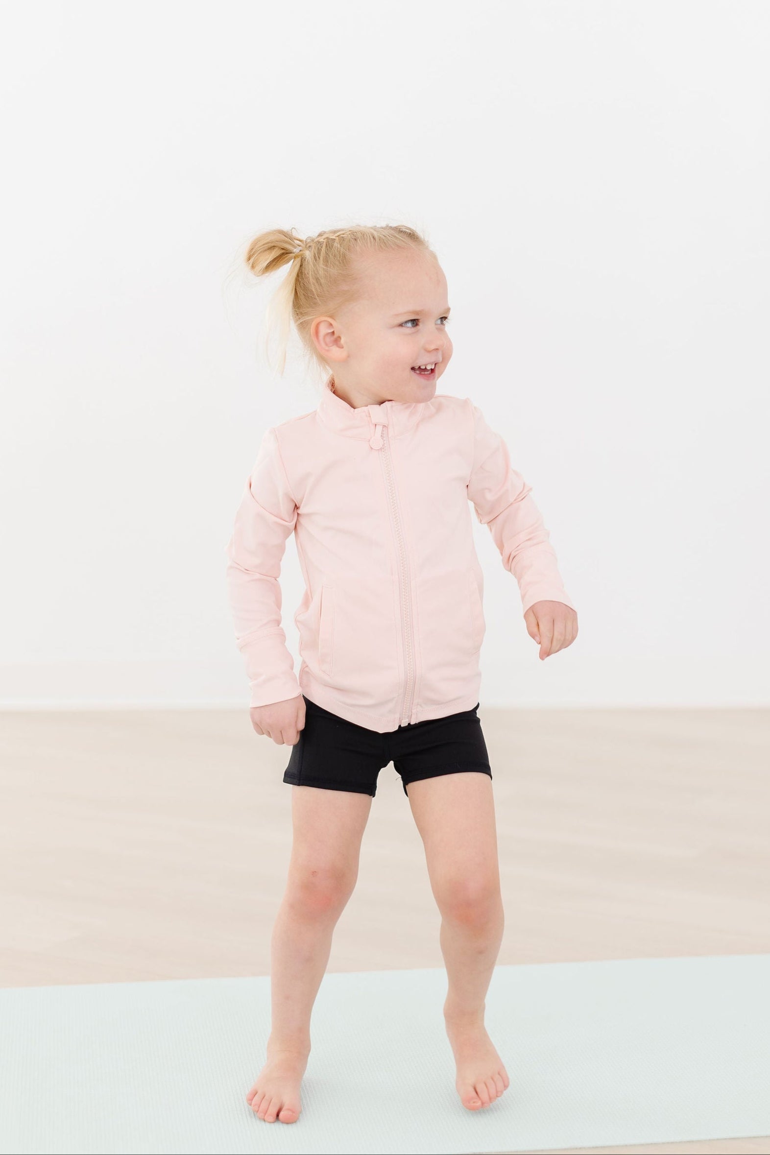 Sale Zen Pink Full-zip Ruffle Active Jacket