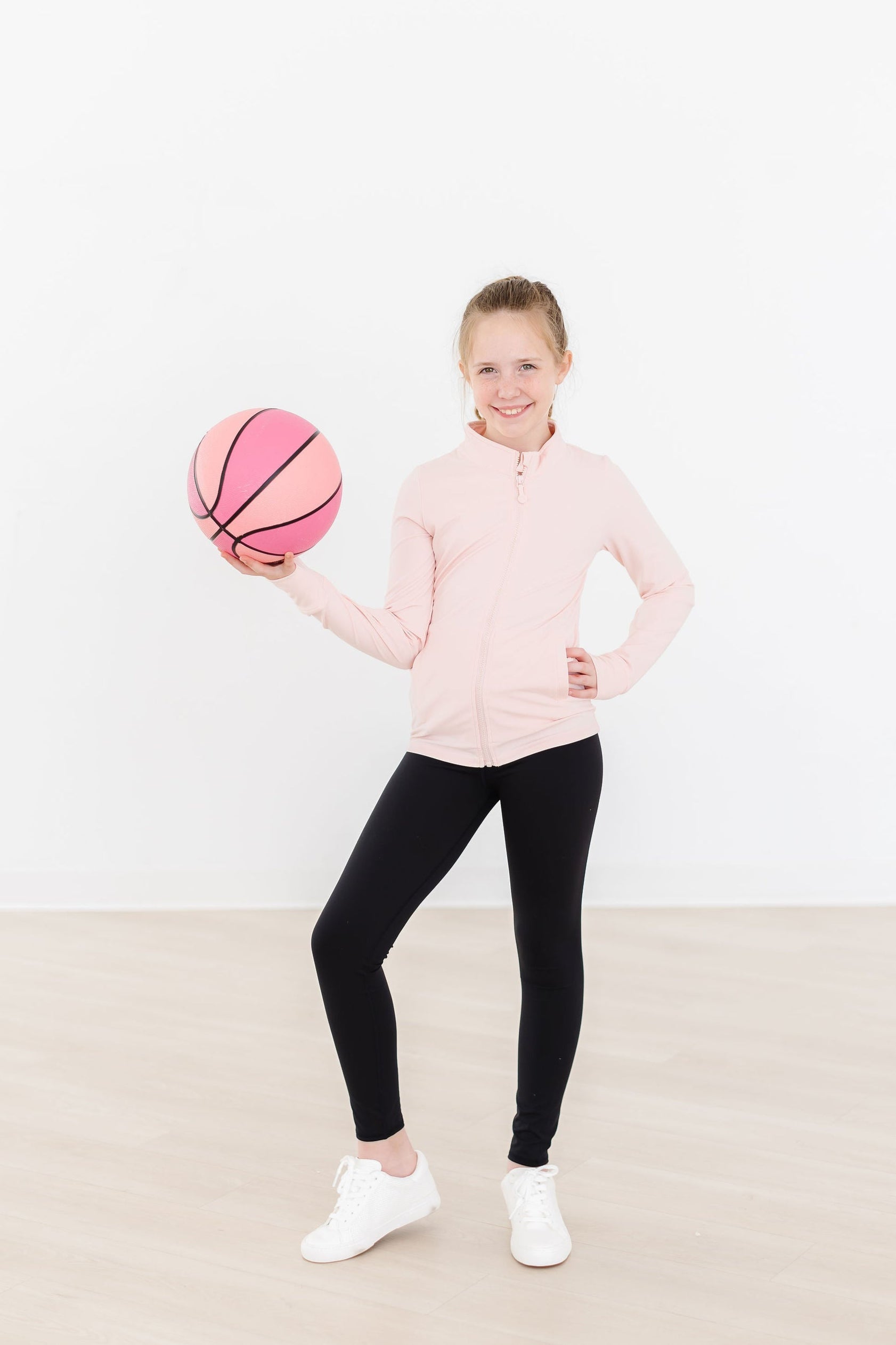 Sale Zen Pink Full-zip Ruffle Active Jacket