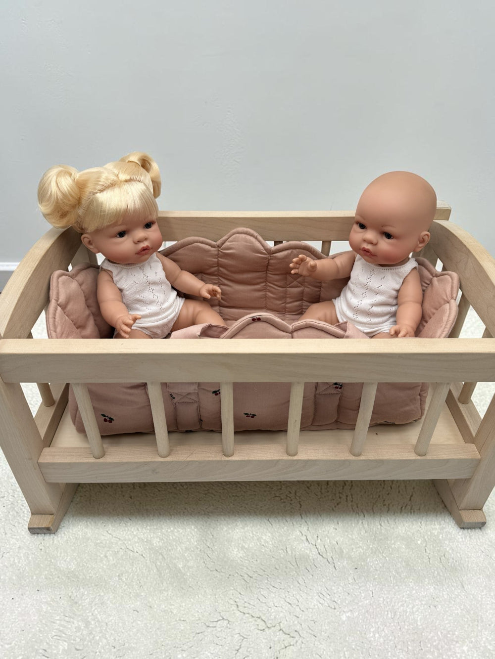 Bebenita | Wooden Baby Doll Cradle Bed In Natural Birch