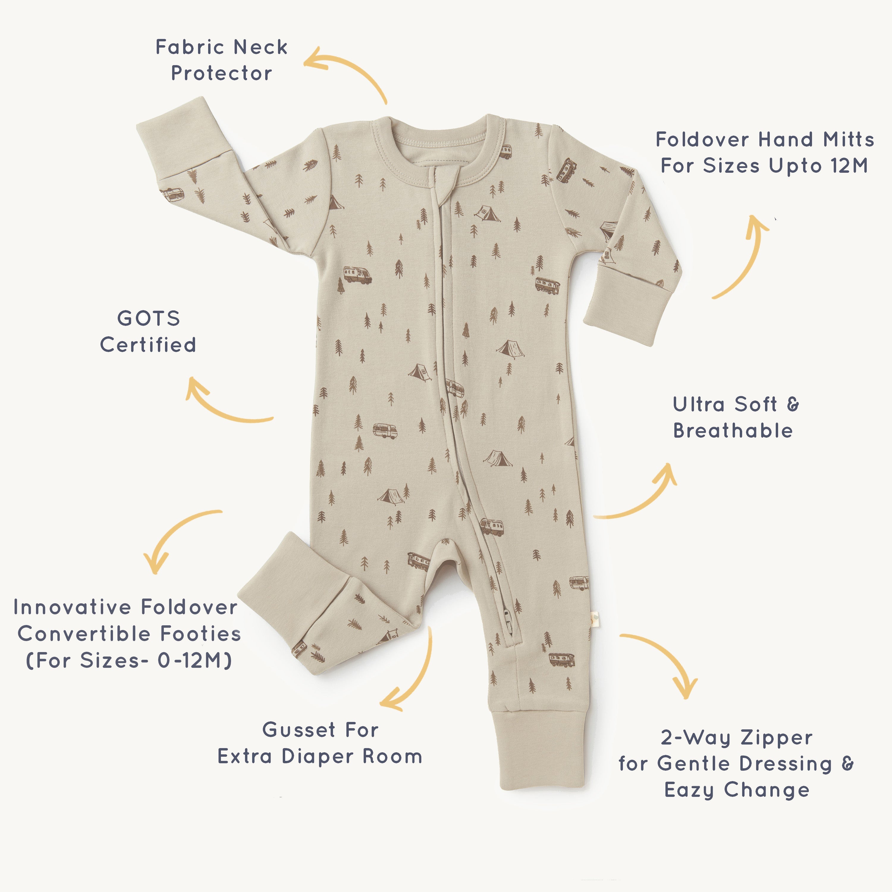 Organic 2-way Zip Romper - Camplife