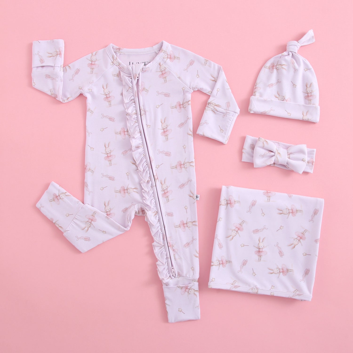 Bunny Tutu Ruffled Zippered Baby Romper