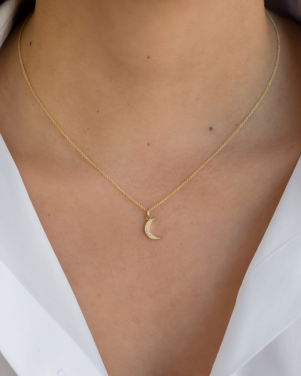 Diamond Moon Pendant