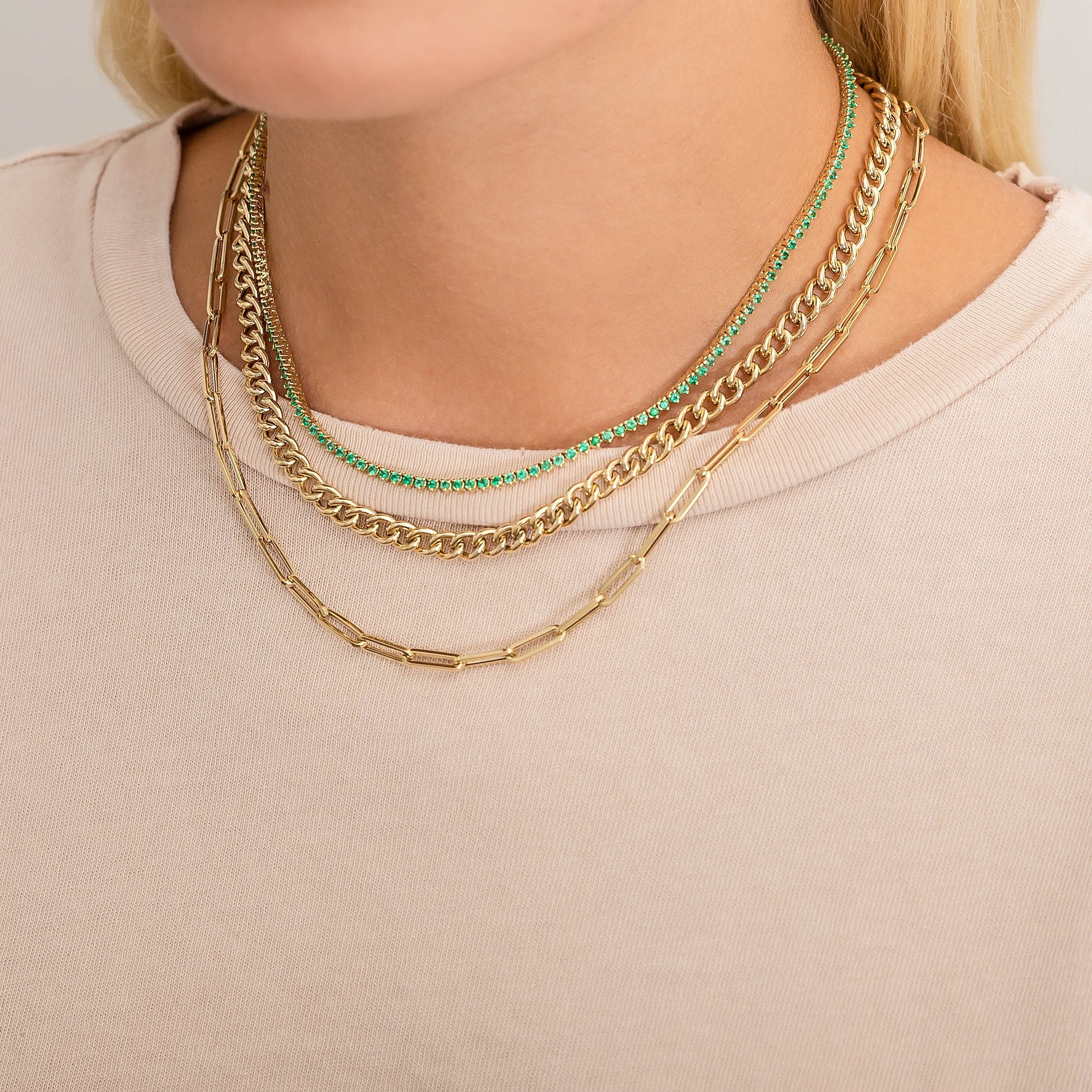 14k Gold Large Curb Link Chain Necklace