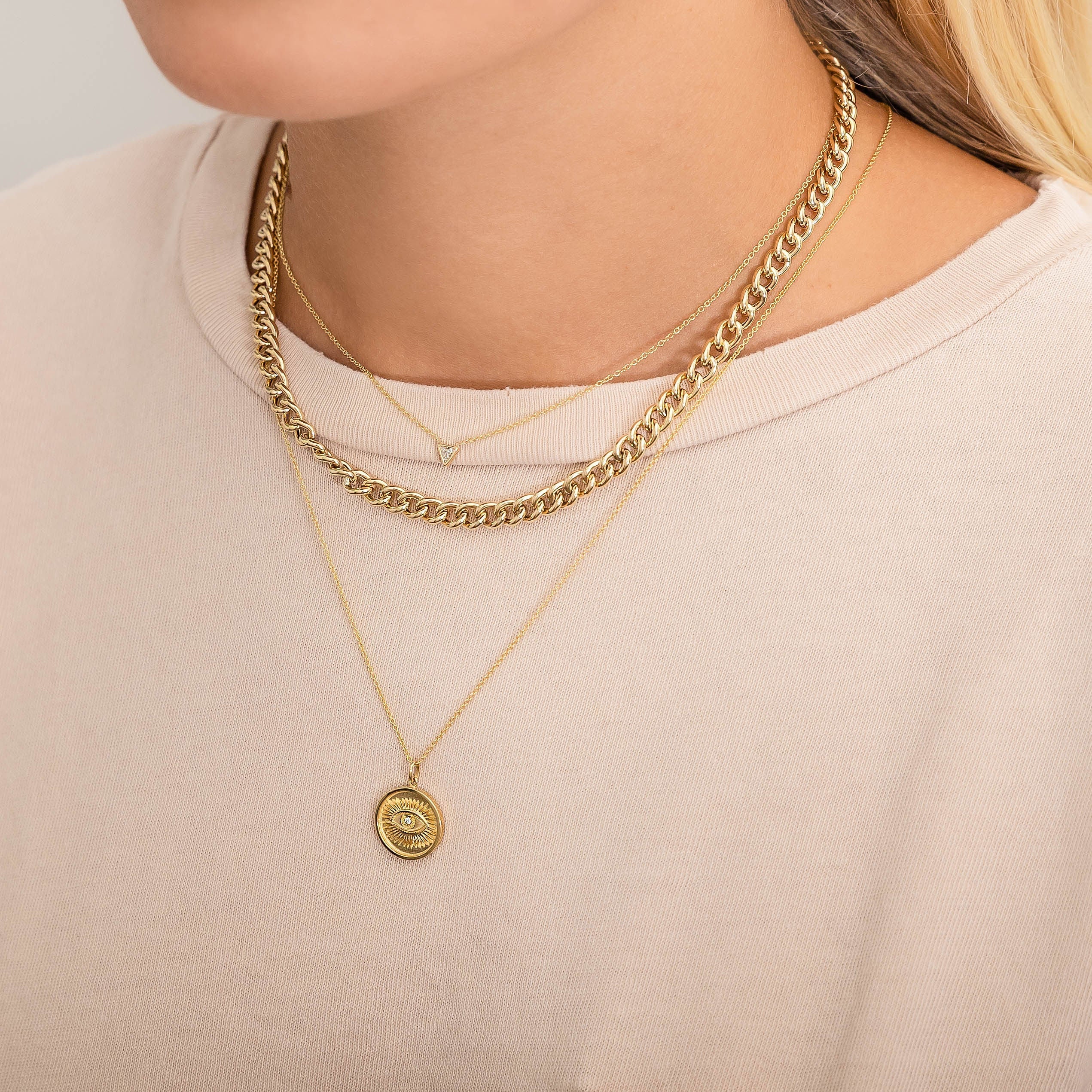 14k Gold Large Curb Link Chain Necklace