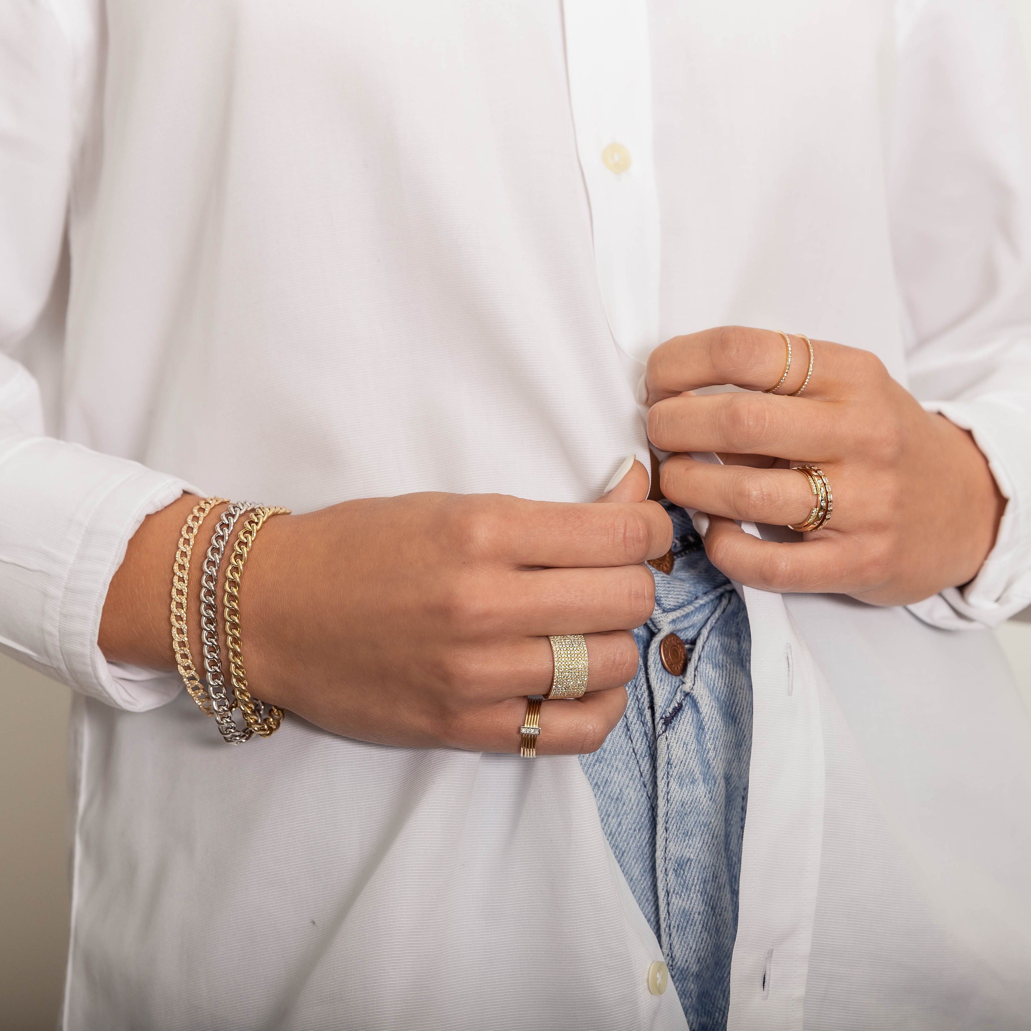 14k Gold Large Curb Link Chain Bracelet