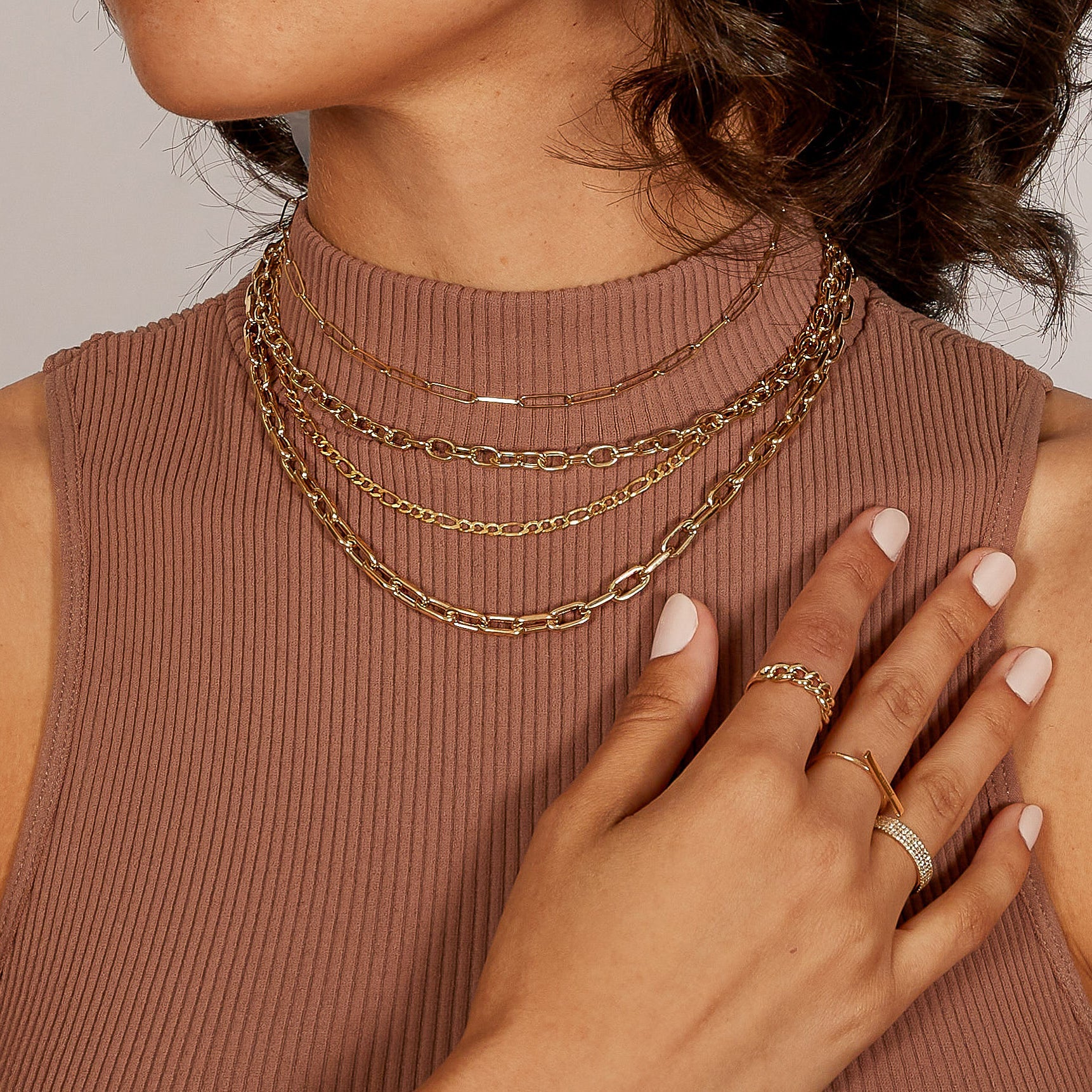 14k Gold Paper Clip Chain Necklace