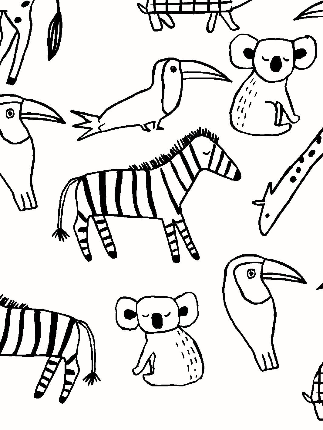 'zoo Party' Wallpaper By Tea Collection - Black