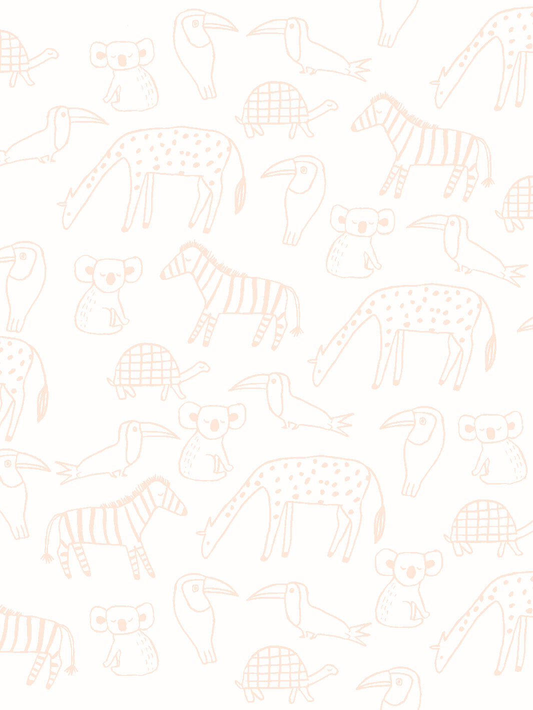 'zoo Party' Wallpaper By Tea Collection - Peach