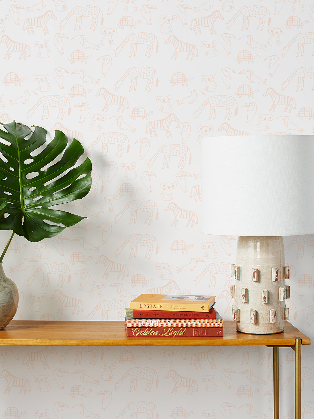 'zoo Party' Wallpaper By Tea Collection - Peach