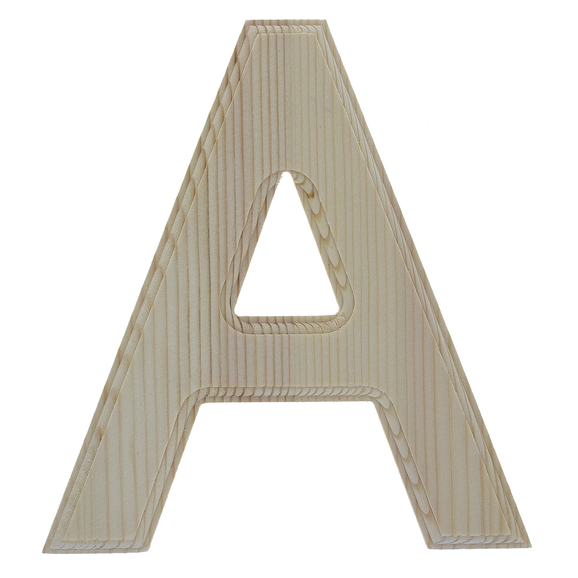 Unfinished Wooden Arial Font Letter A (6.25 Inches)