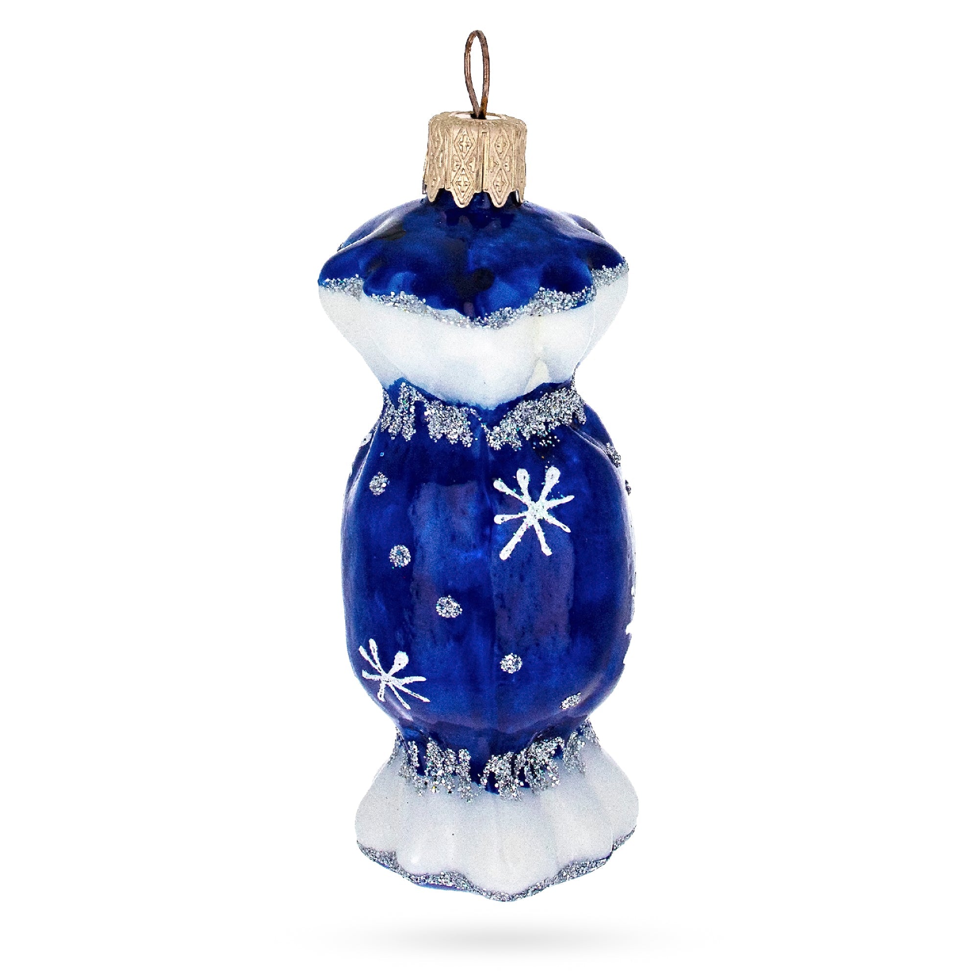 Blue Candy Glass Christmas Ornament