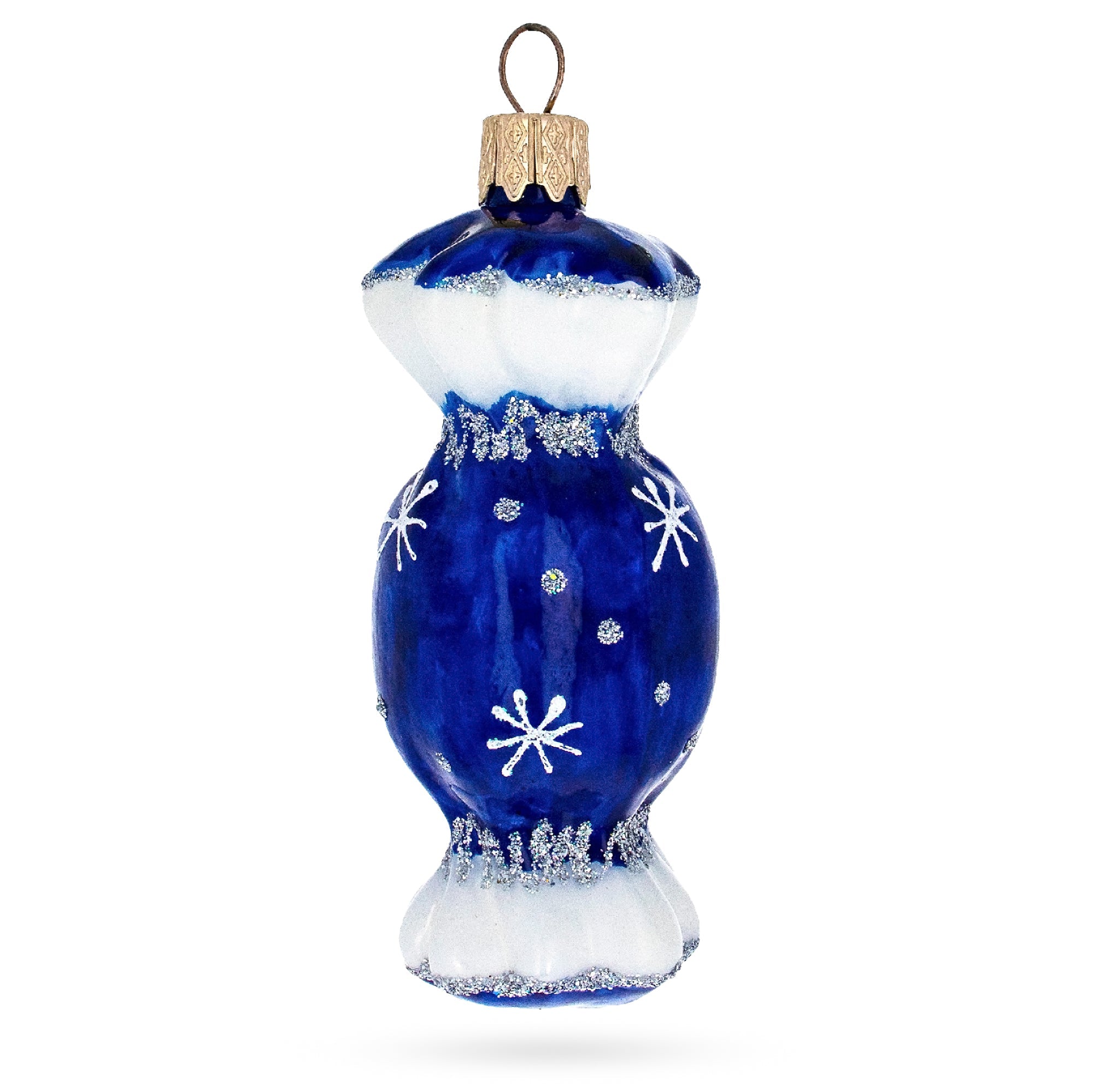 Blue Candy Glass Christmas Ornament