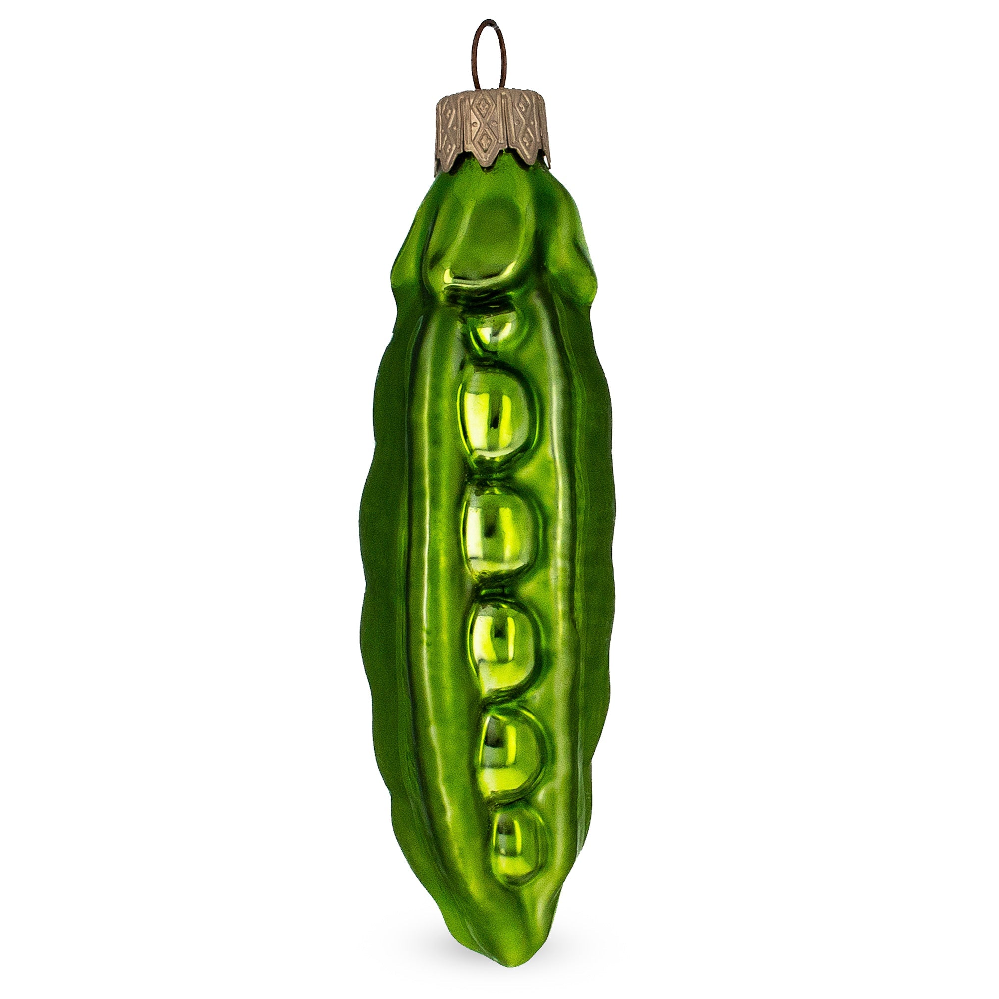 Green Peas Glass Christmas Ornament