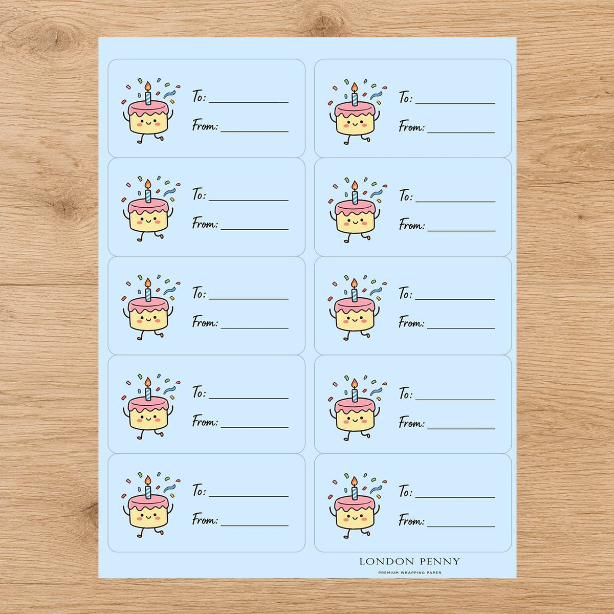 A Little Slice Of Joy Gift Tag Sticker Sheet