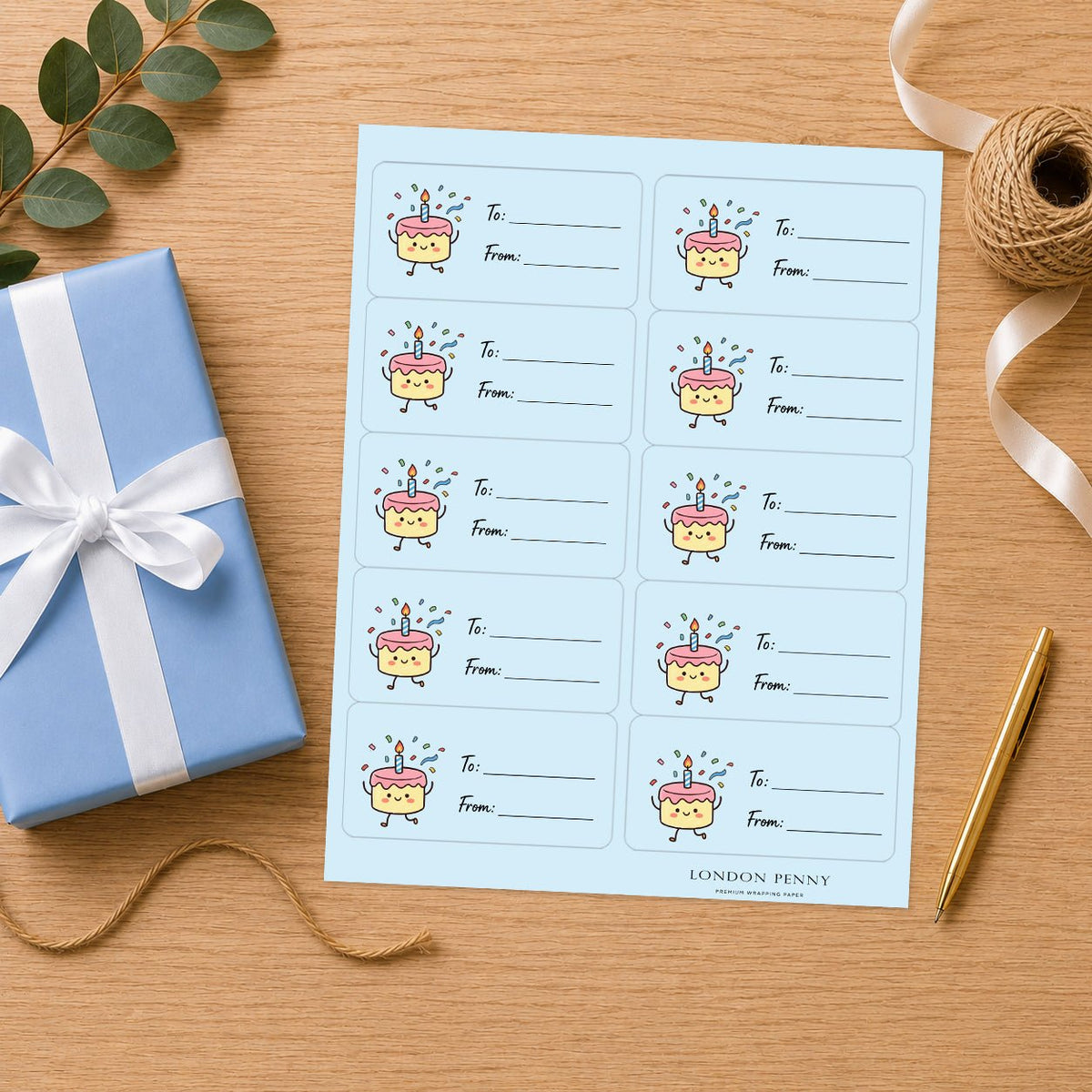 A Little Slice Of Joy Gift Tag Sticker Sheet