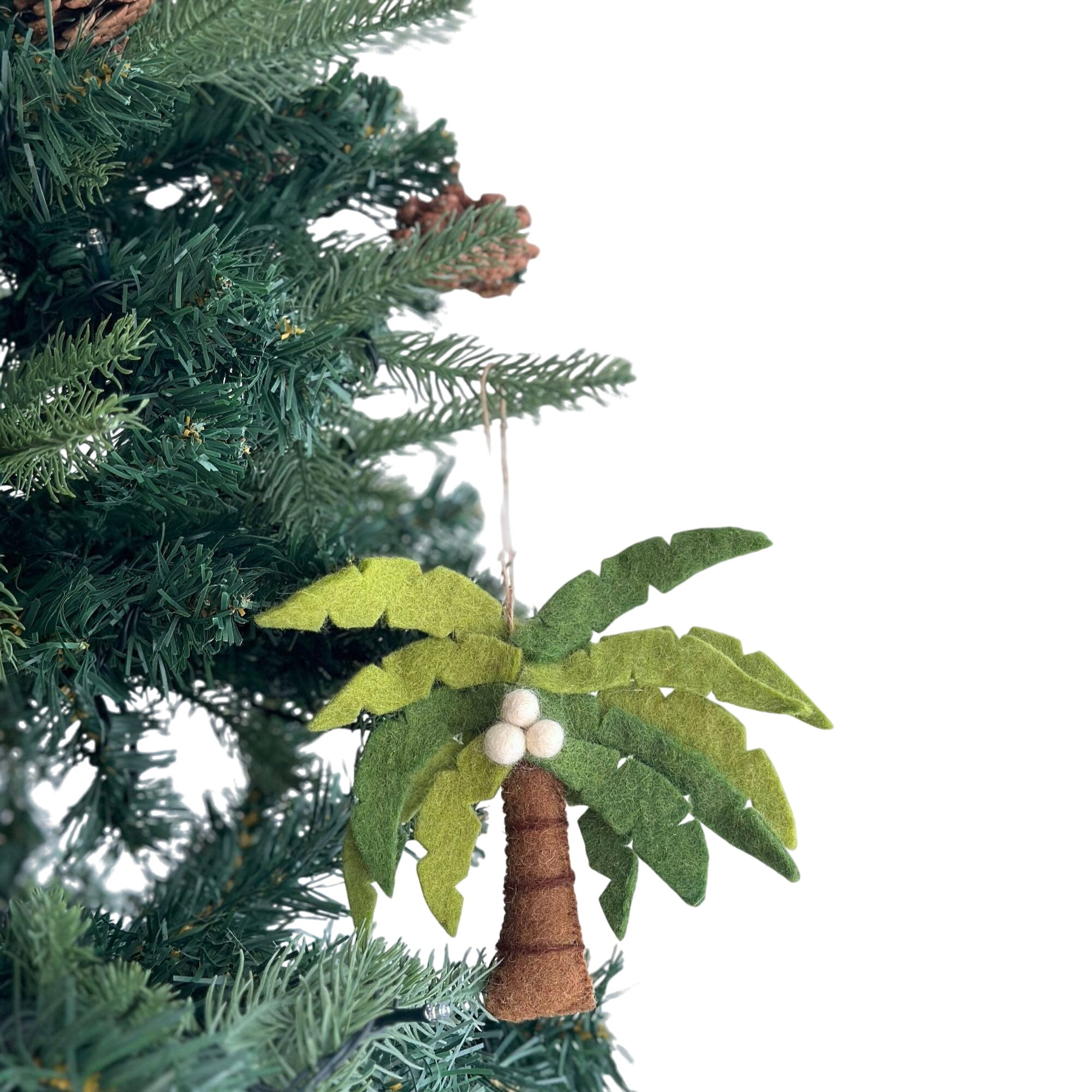 Felt Palm Tree With Coconut Ornament