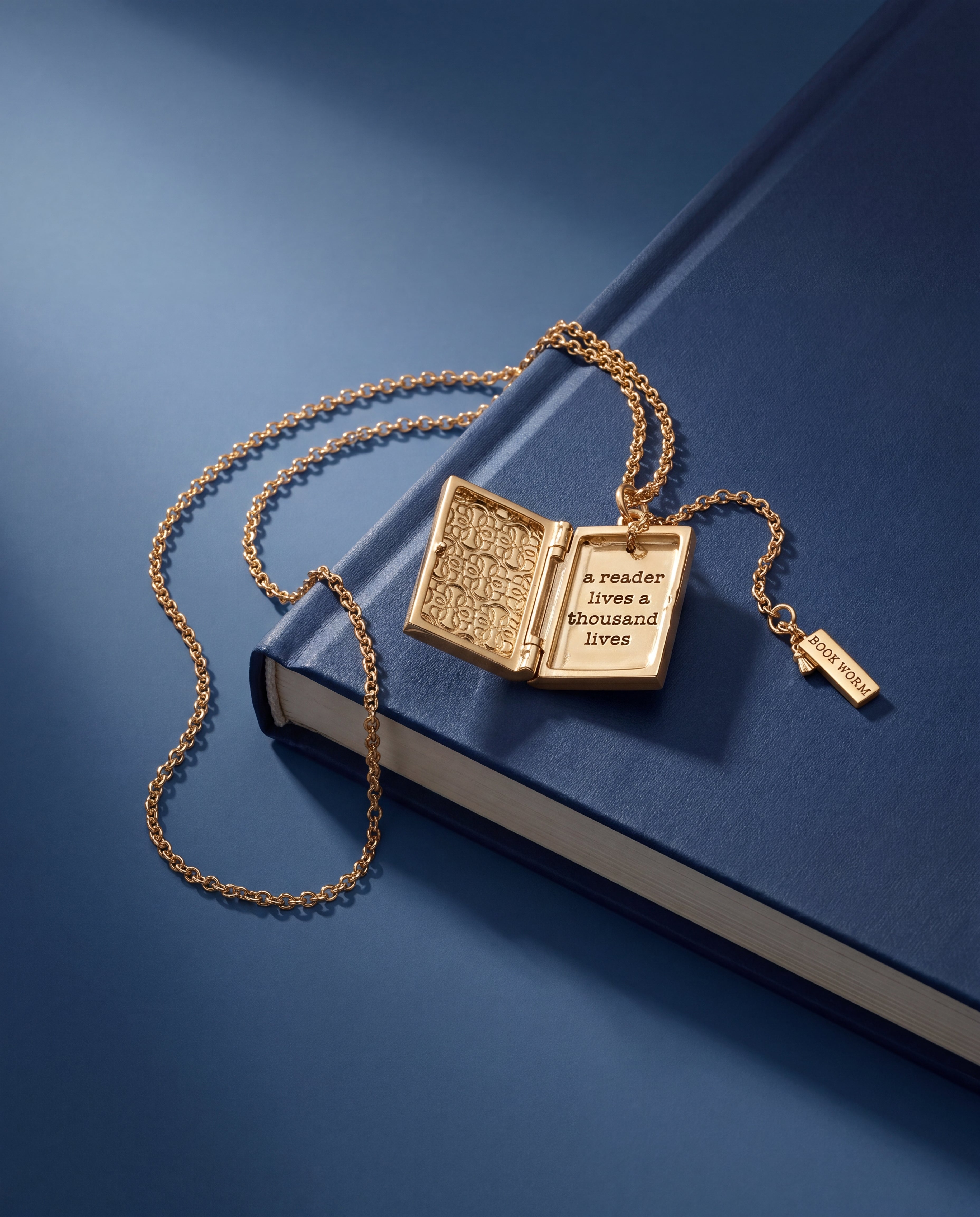 'a Reader Lives A Thousand Lives' Book Club Locket Pendant