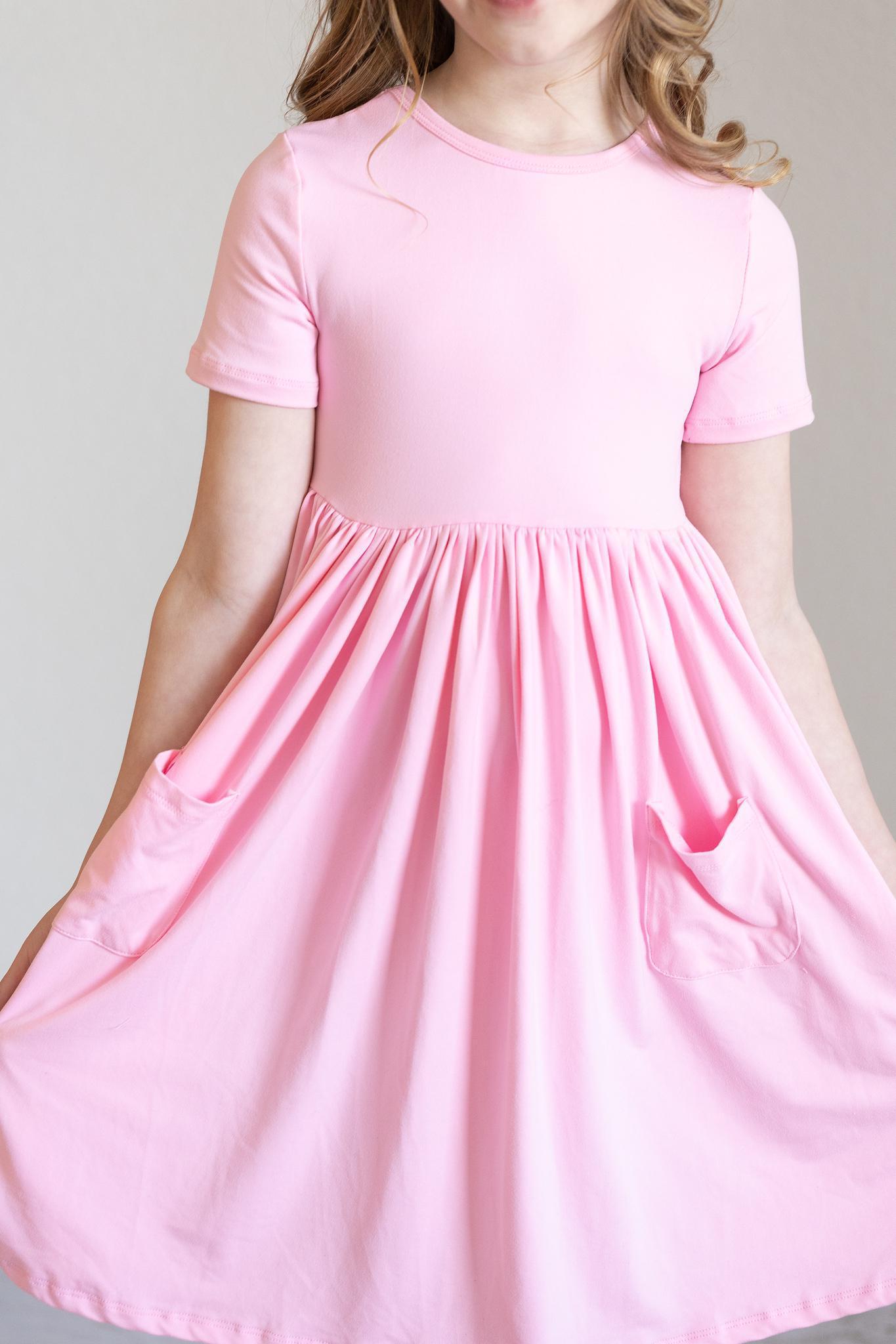 Bubblegum Pink S/s Pocket Twirl Dress