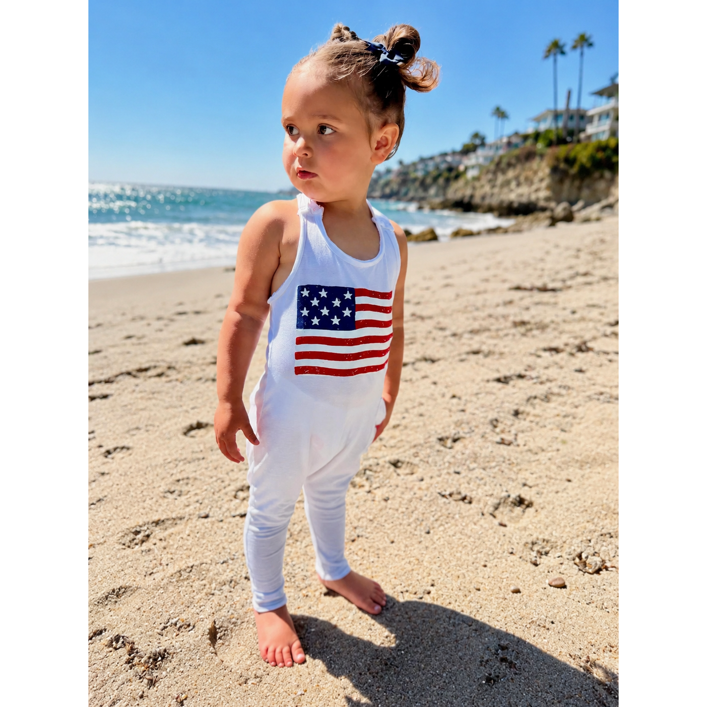 Americana Romper White