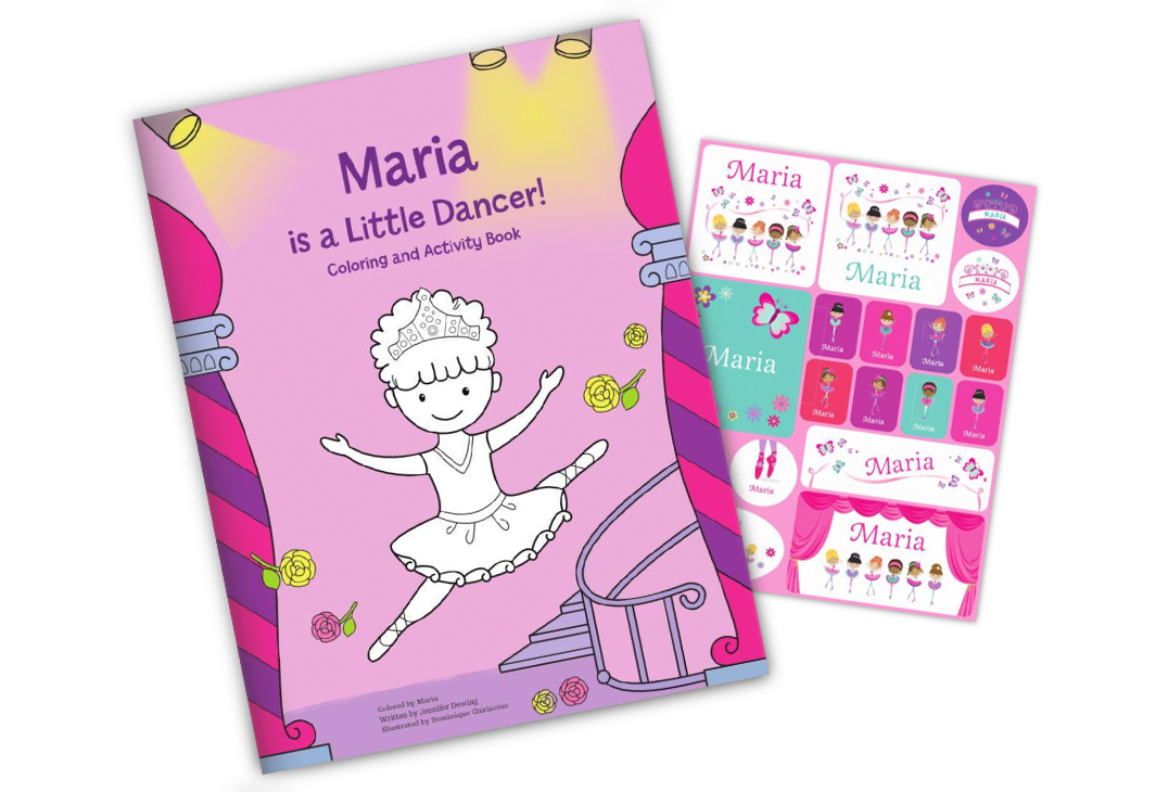 I'm a Little Dancer Personalized Coloring Book and Sticker Gift Set