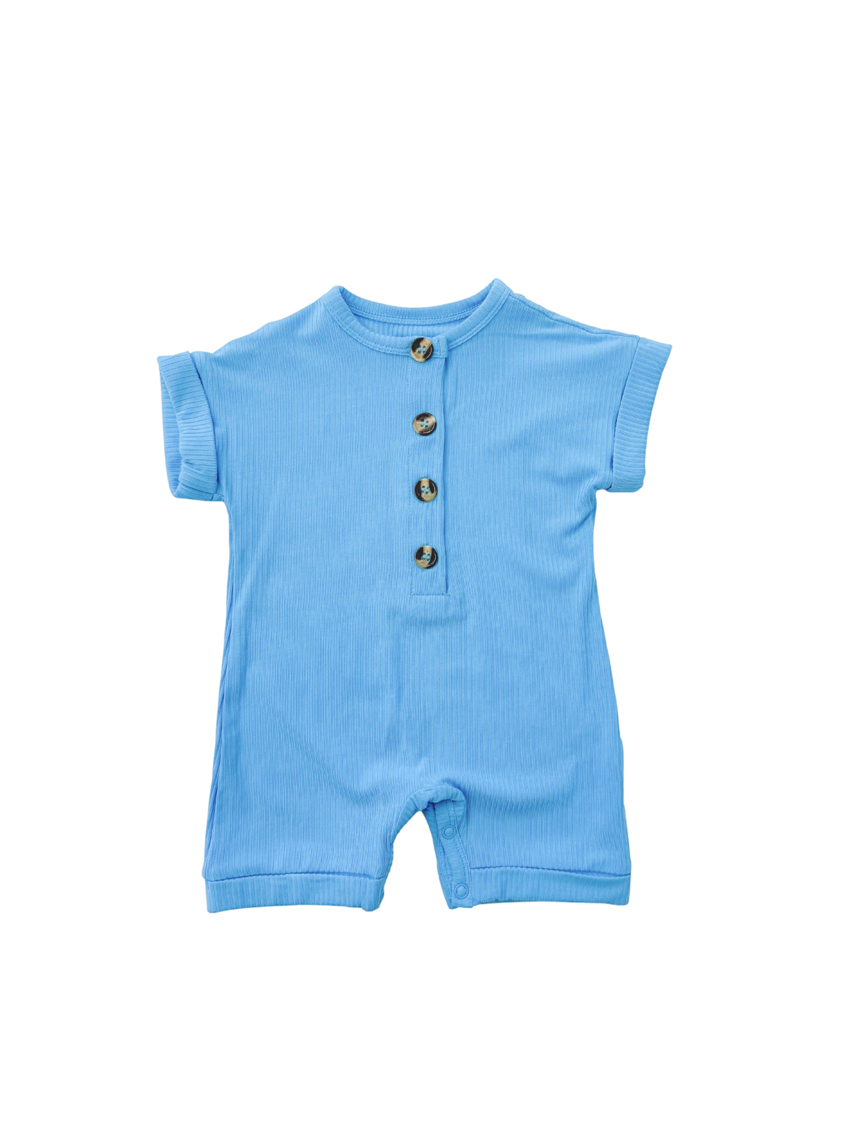 Radiant Azure Bamboo Short Romper
