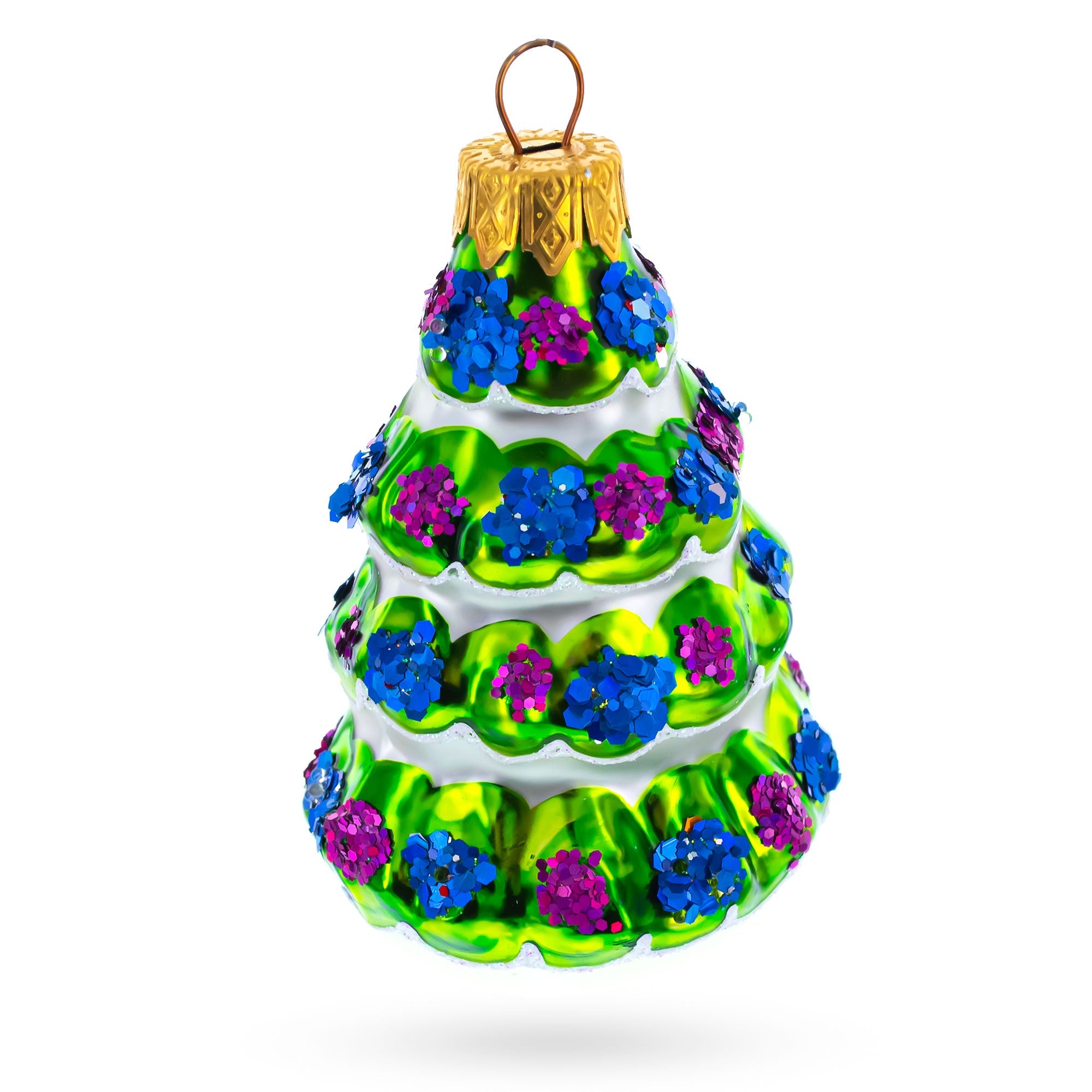 Frosty Snow-covered Tree Glass Christmas Ornament