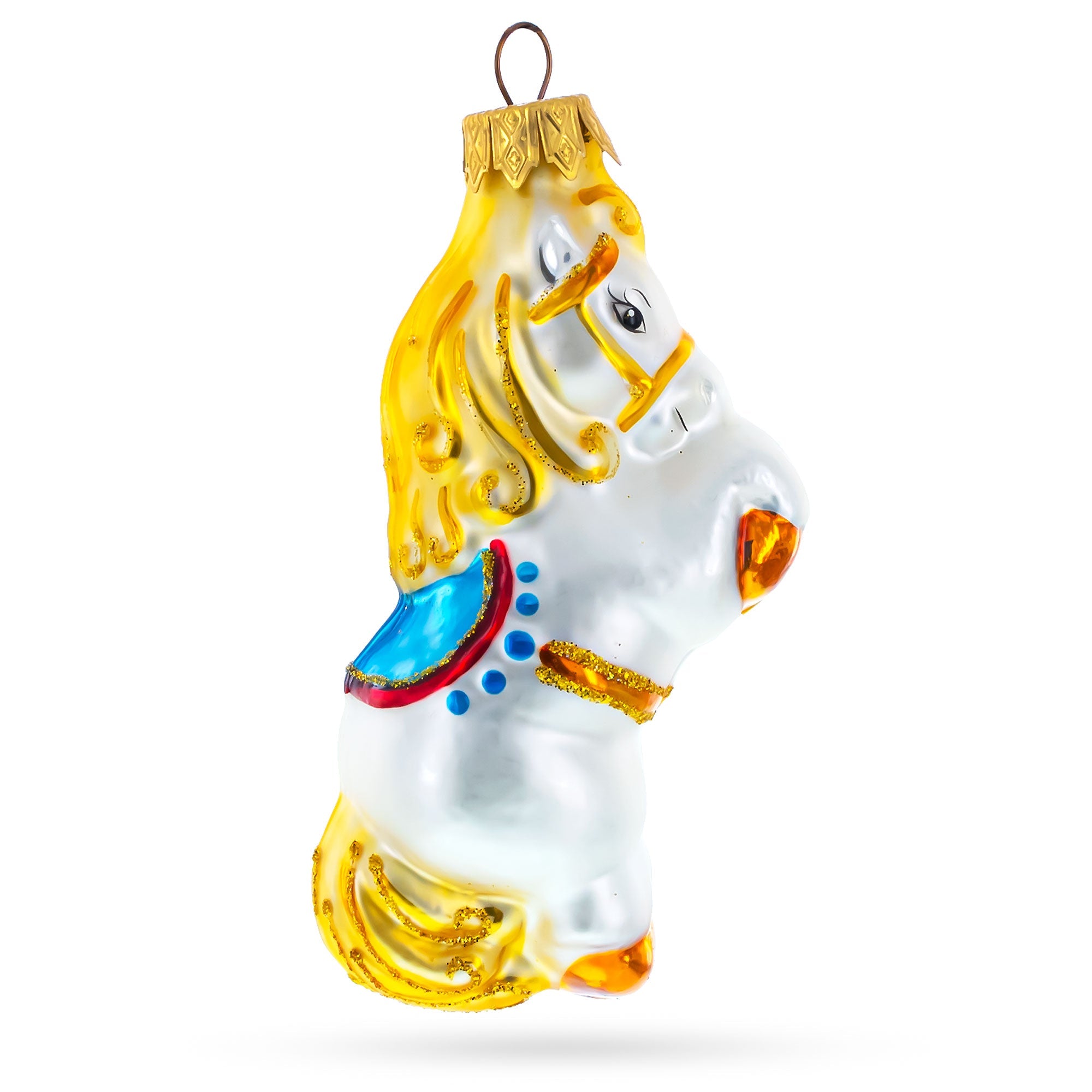 Circus Horse Standing On Back Legs Glass Christmas Ornament