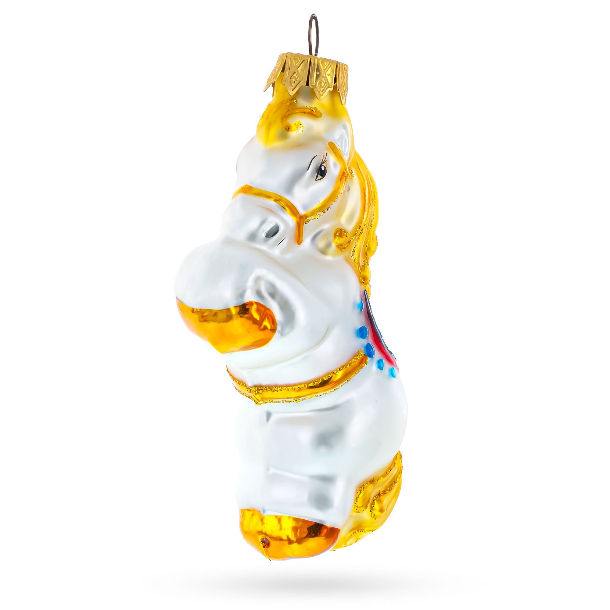 Circus Horse Standing On Back Legs Glass Christmas Ornament