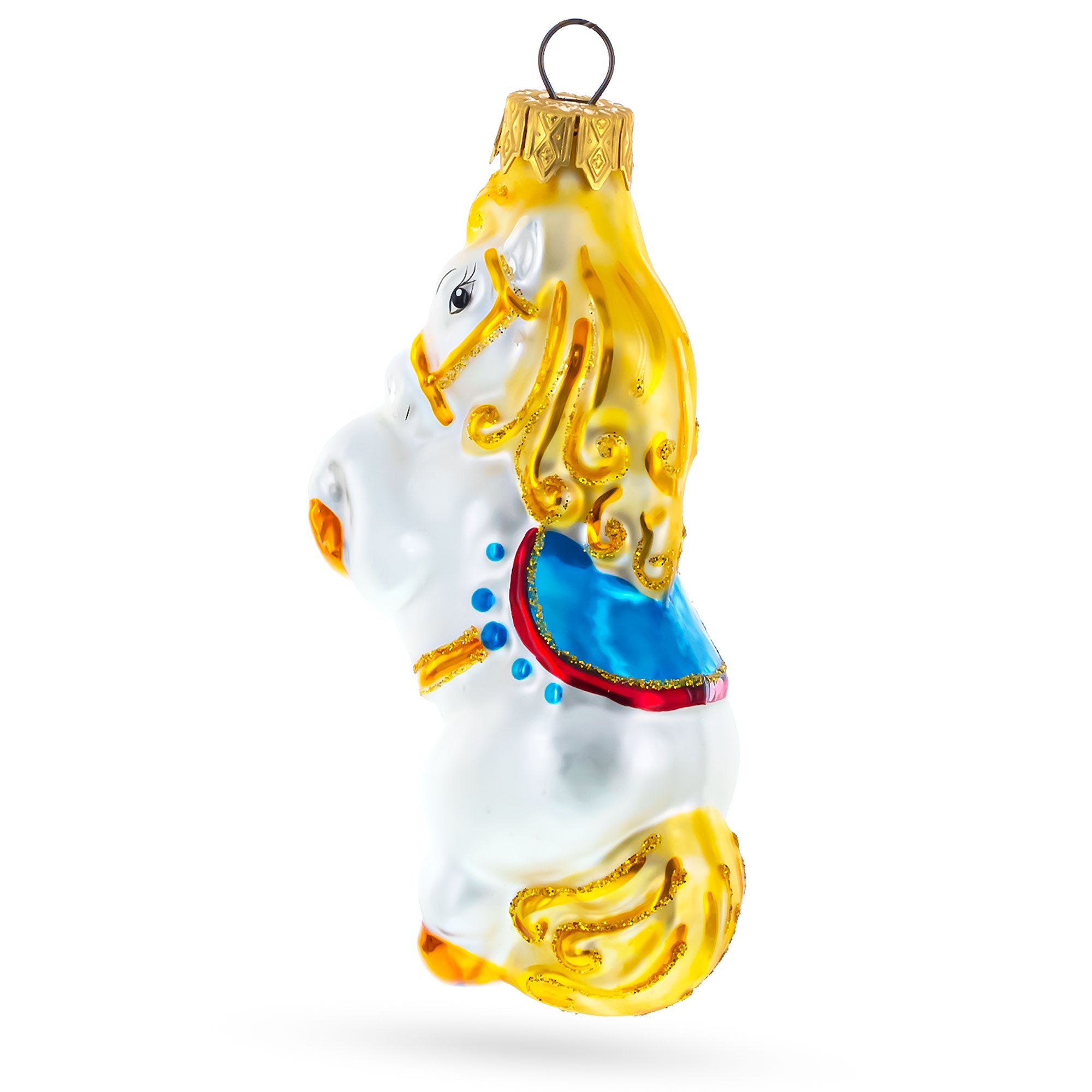 Circus Horse Standing On Back Legs Glass Christmas Ornament