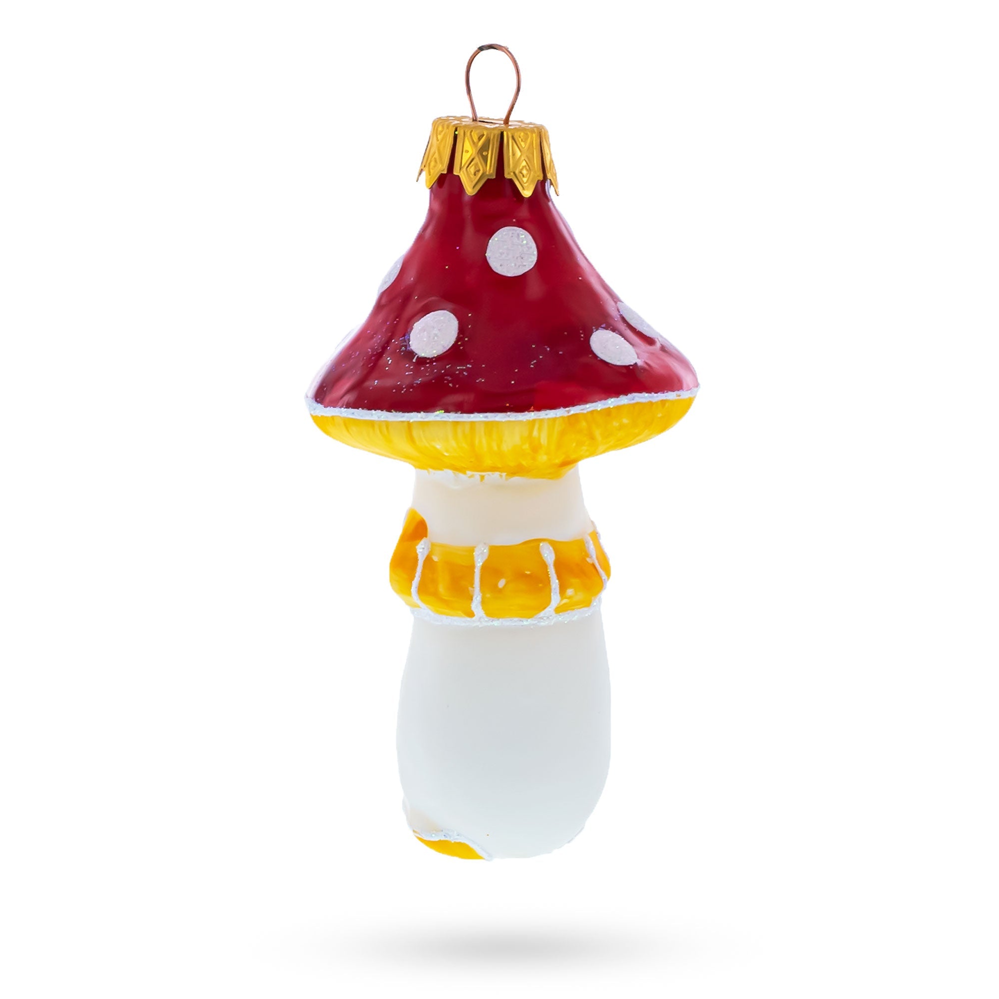 Walking Mushroom Glass Christmas Ornament