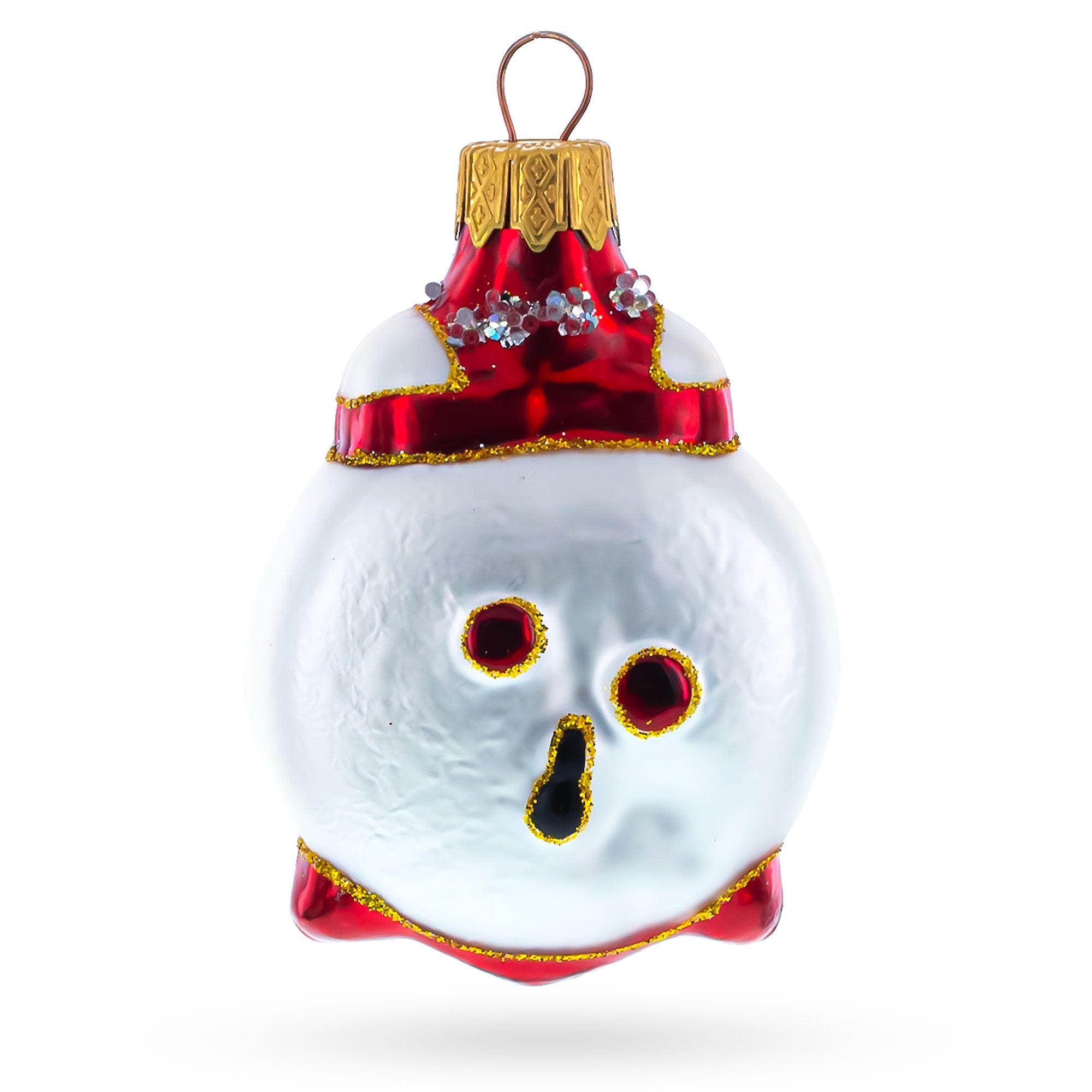 Cheerful Alarm Clock Glass Christmas Ornament