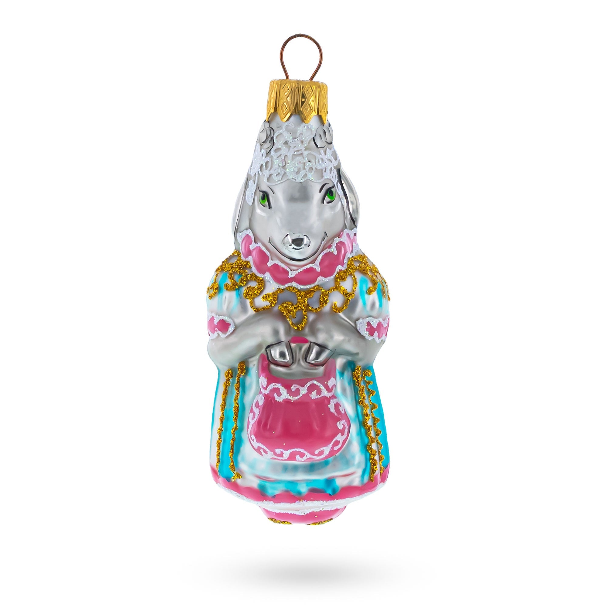 Koza Dereza (the Tricky Goat) Fairy Tale Glass Christmas Ornament