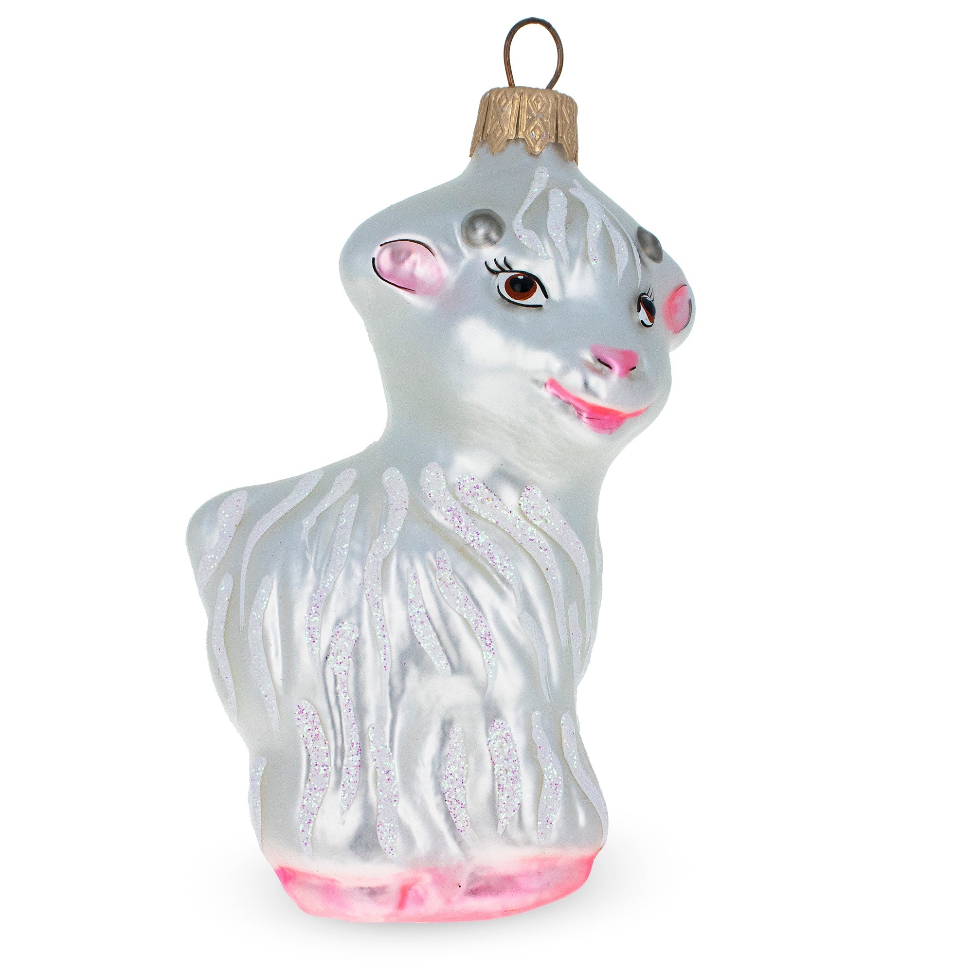 Goat Baby Glass Christmas Ornament