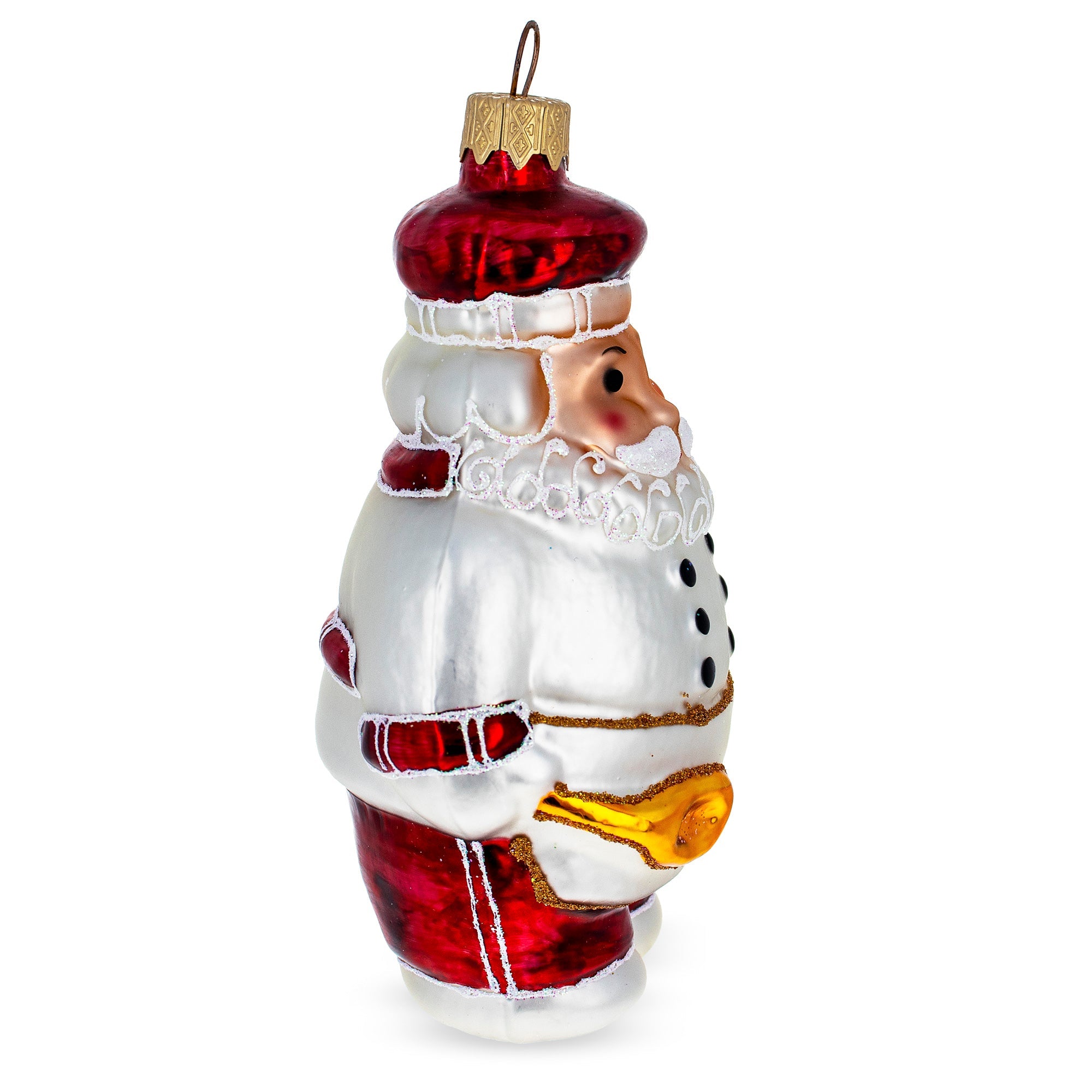 Santa The Cook Glass Christmas Ornament