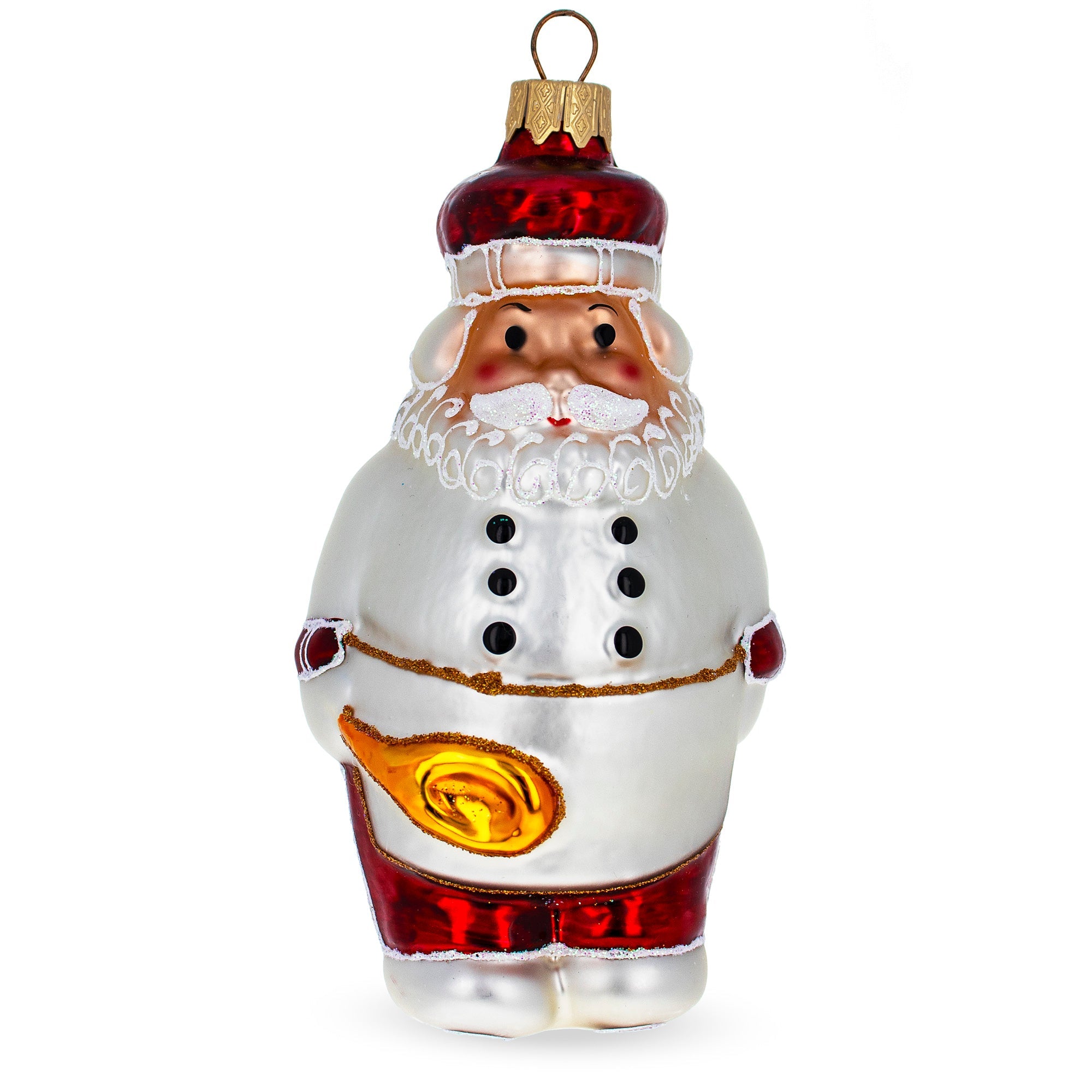 Santa The Cook Glass Christmas Ornament