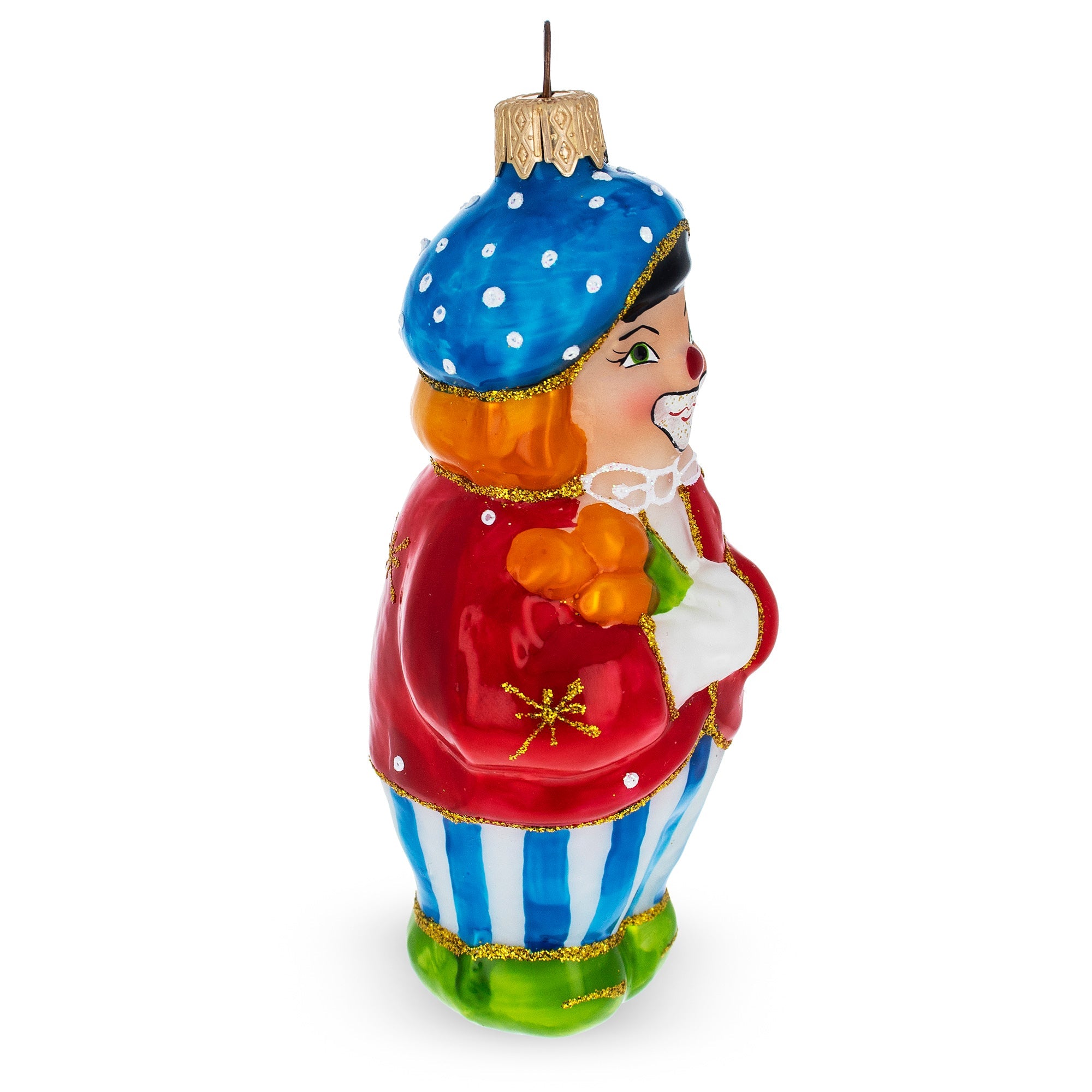 Clown In Red Jacket Glass Christmas Ornament