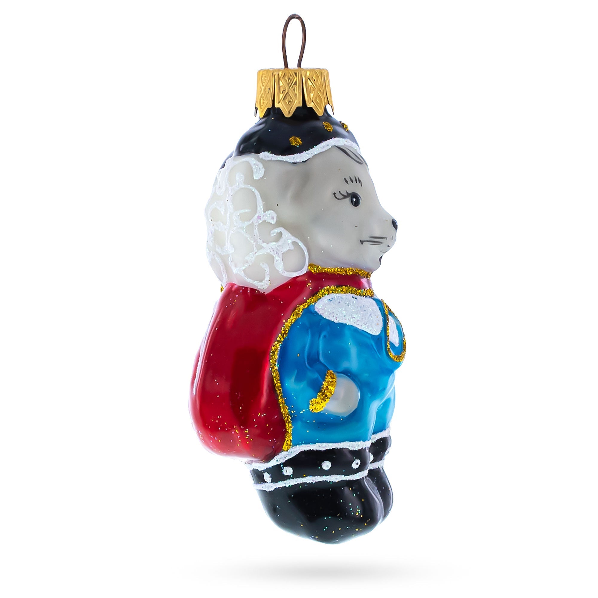 Musketeer Mouse Glass Christmas Ornament