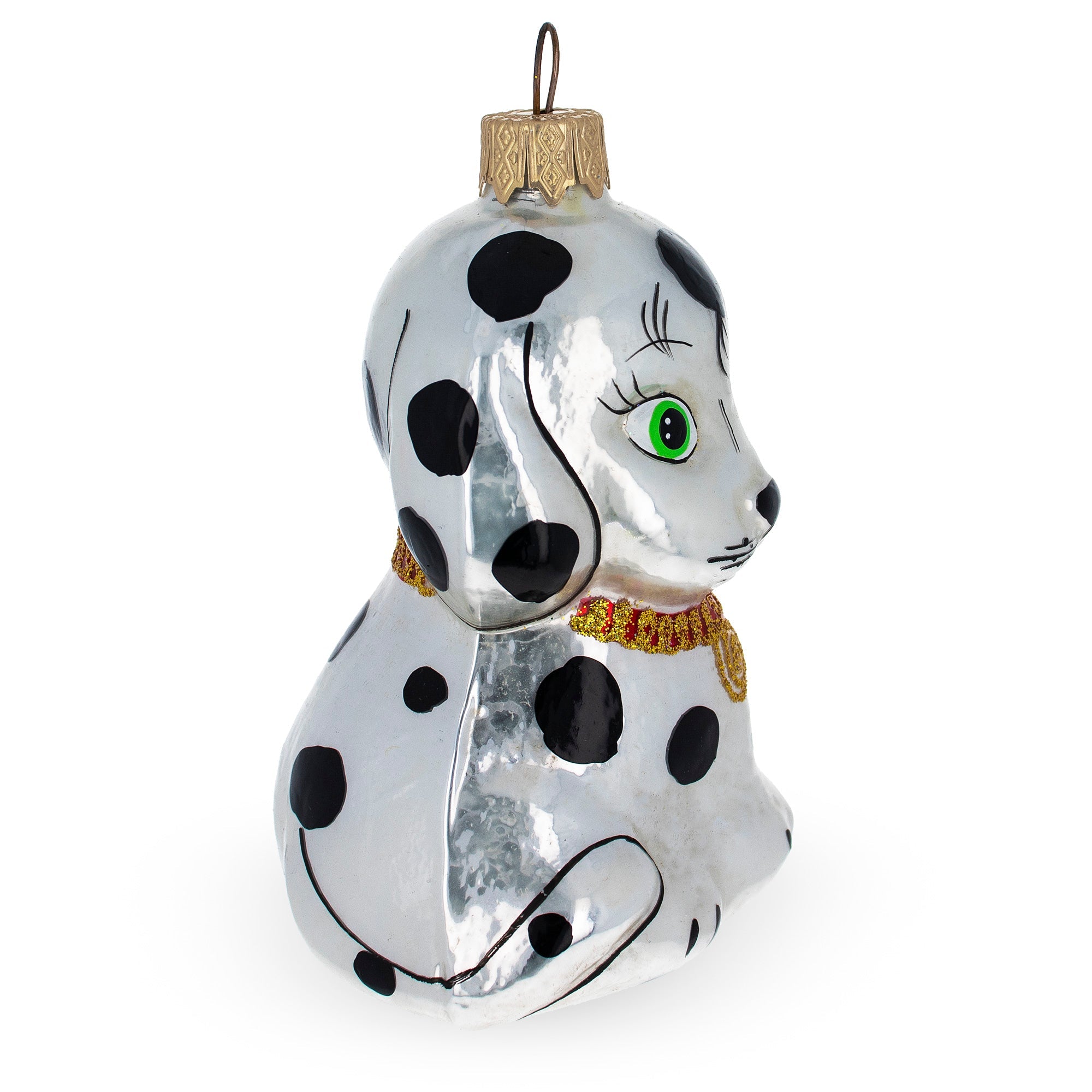 Dalmatian Puppy Glass Christmas Ornament