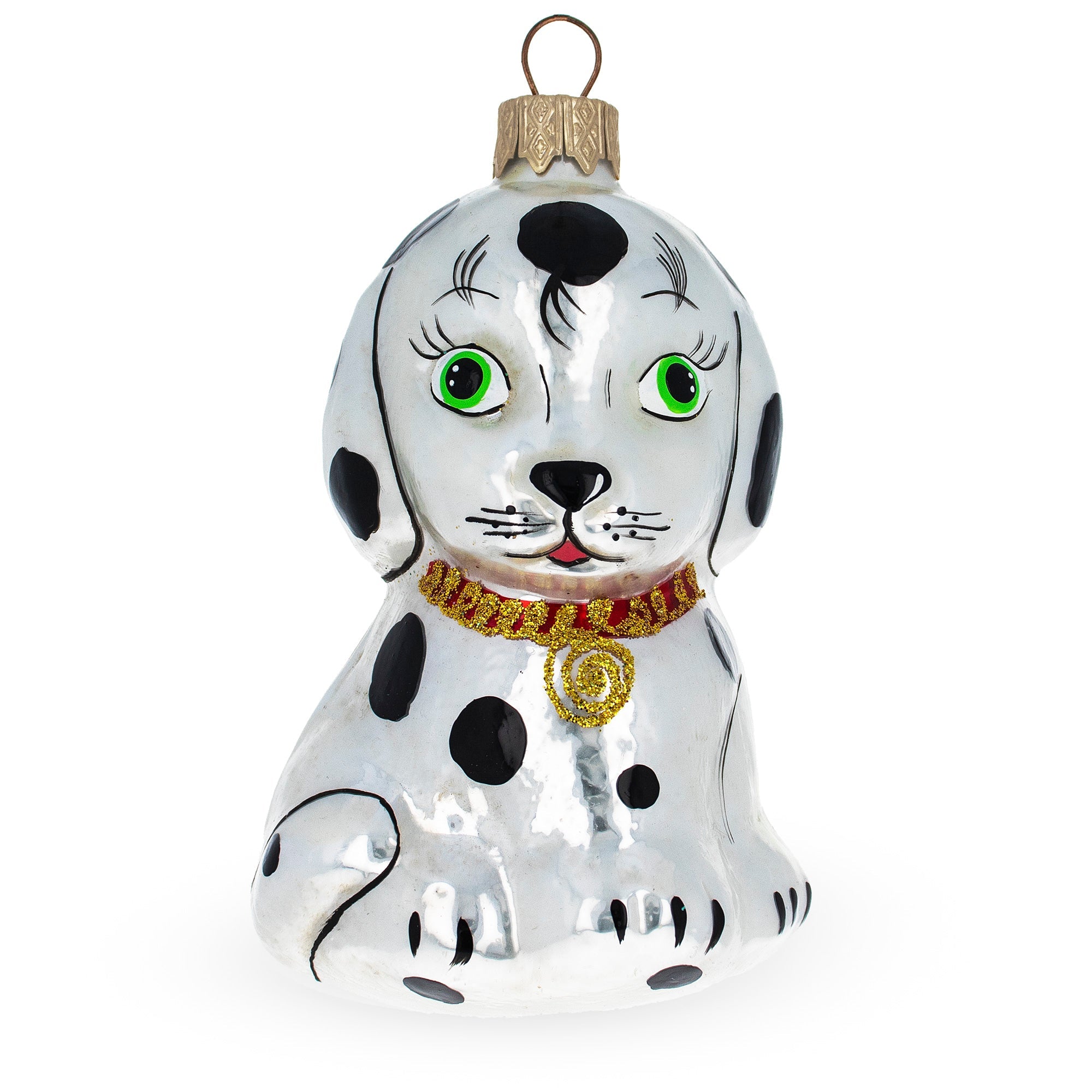 Dalmatian Puppy Glass Christmas Ornament