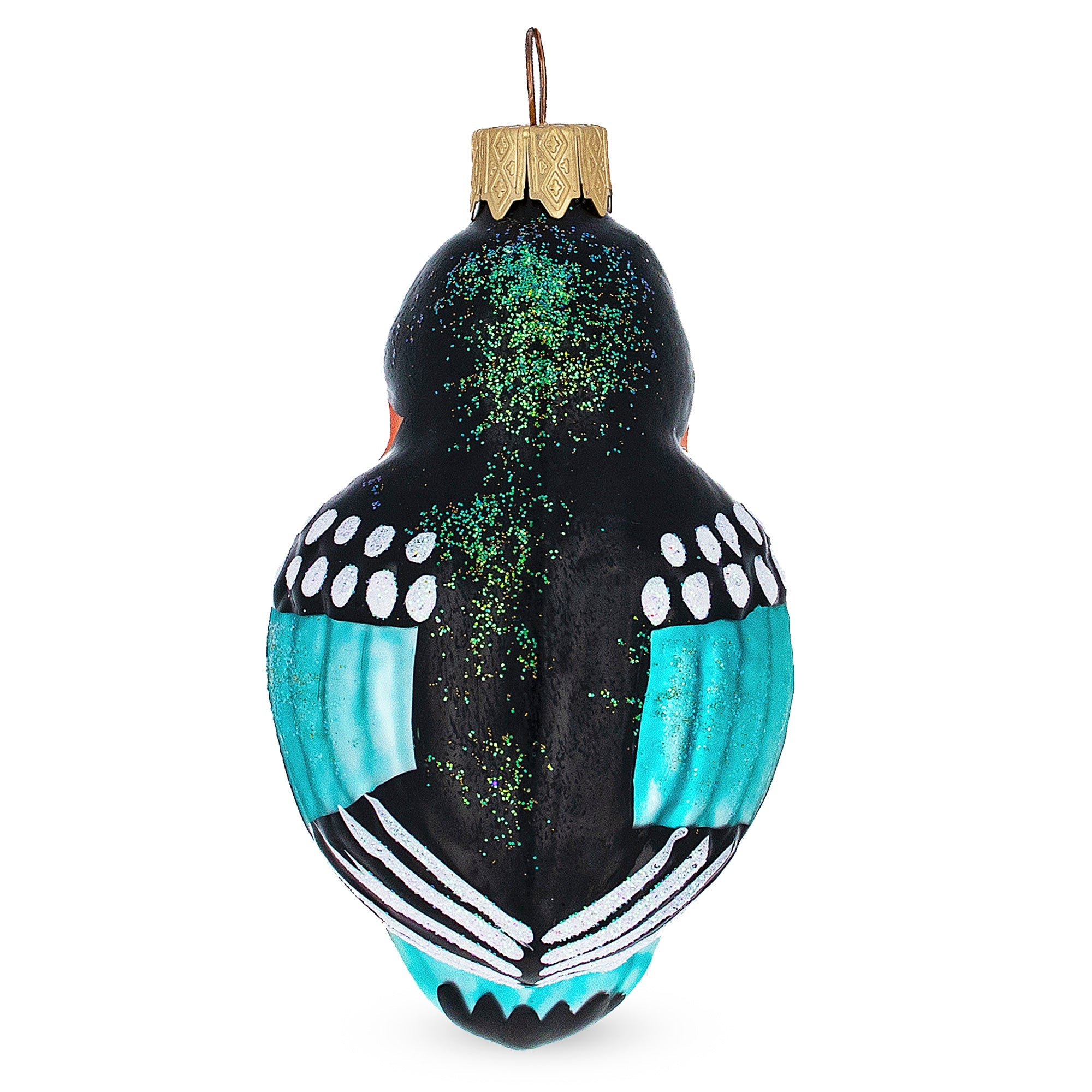 Bullfinch Bird  Glass Christmas Ornament