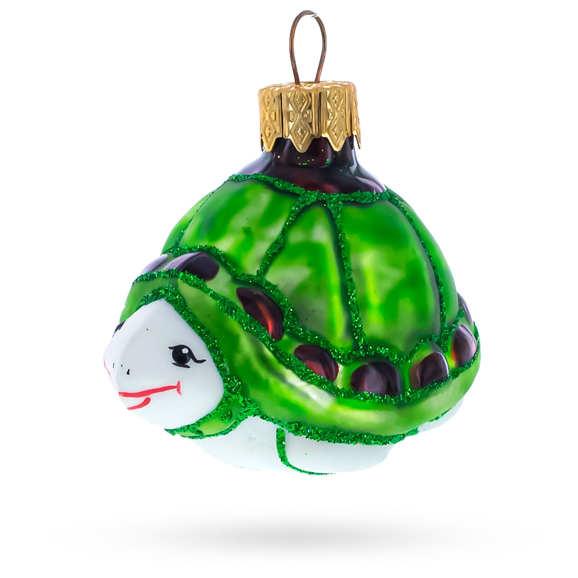 Happy Turtle Glass Christmas Ornament