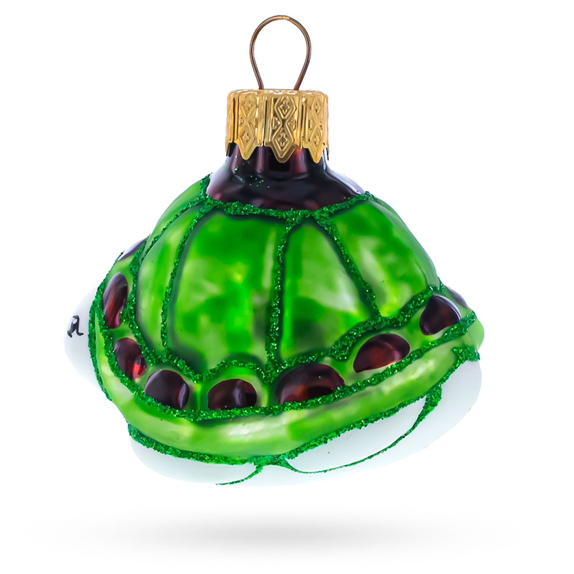 Happy Turtle Glass Christmas Ornament