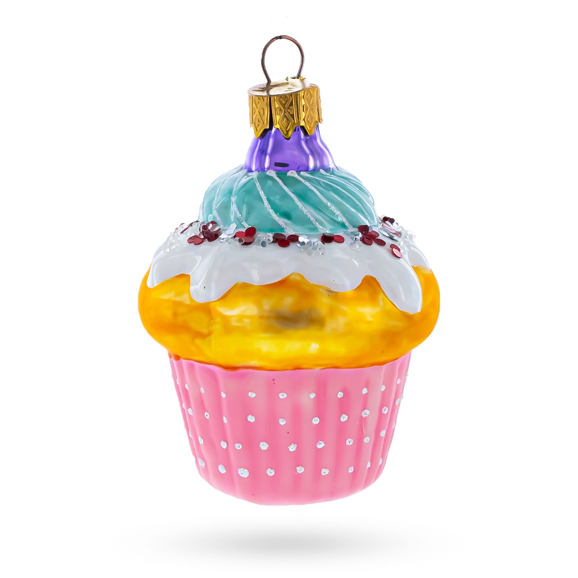 Muffing Covered With Icing Glass Christmas Ornament