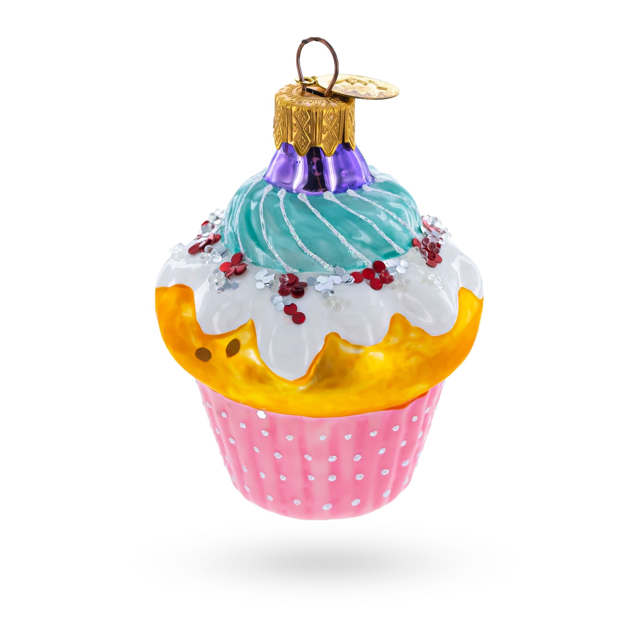 Muffing Covered With Icing Glass Christmas Ornament