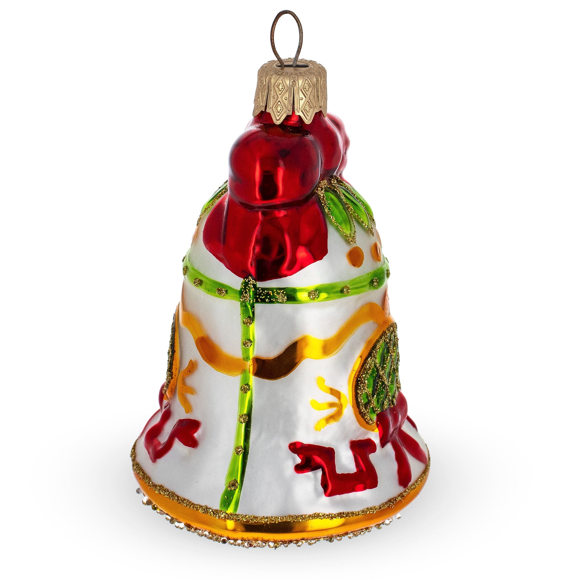 Decorated Bell Glass Christmas Ornament