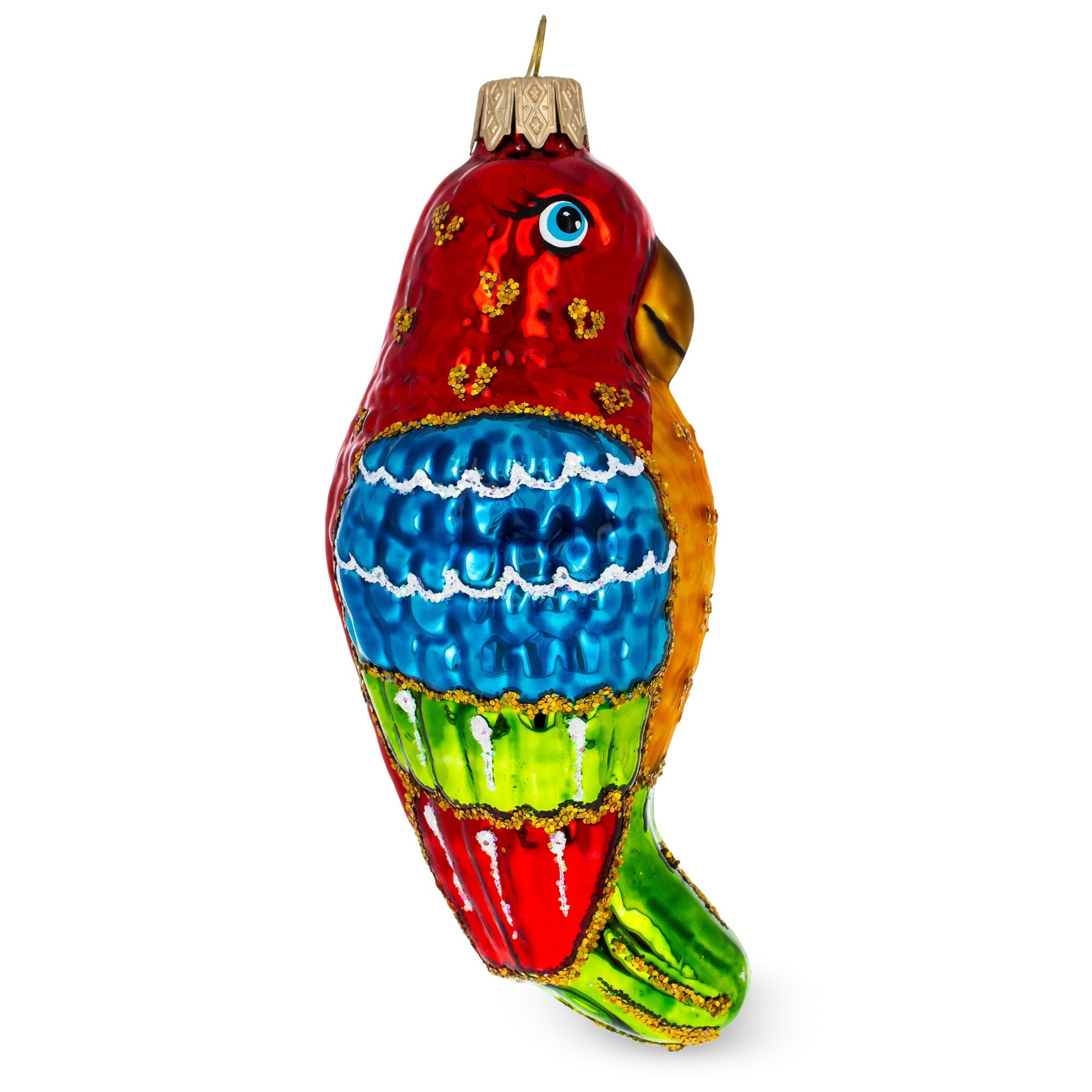 Vibrant Parrot Glass Christmas Ornament