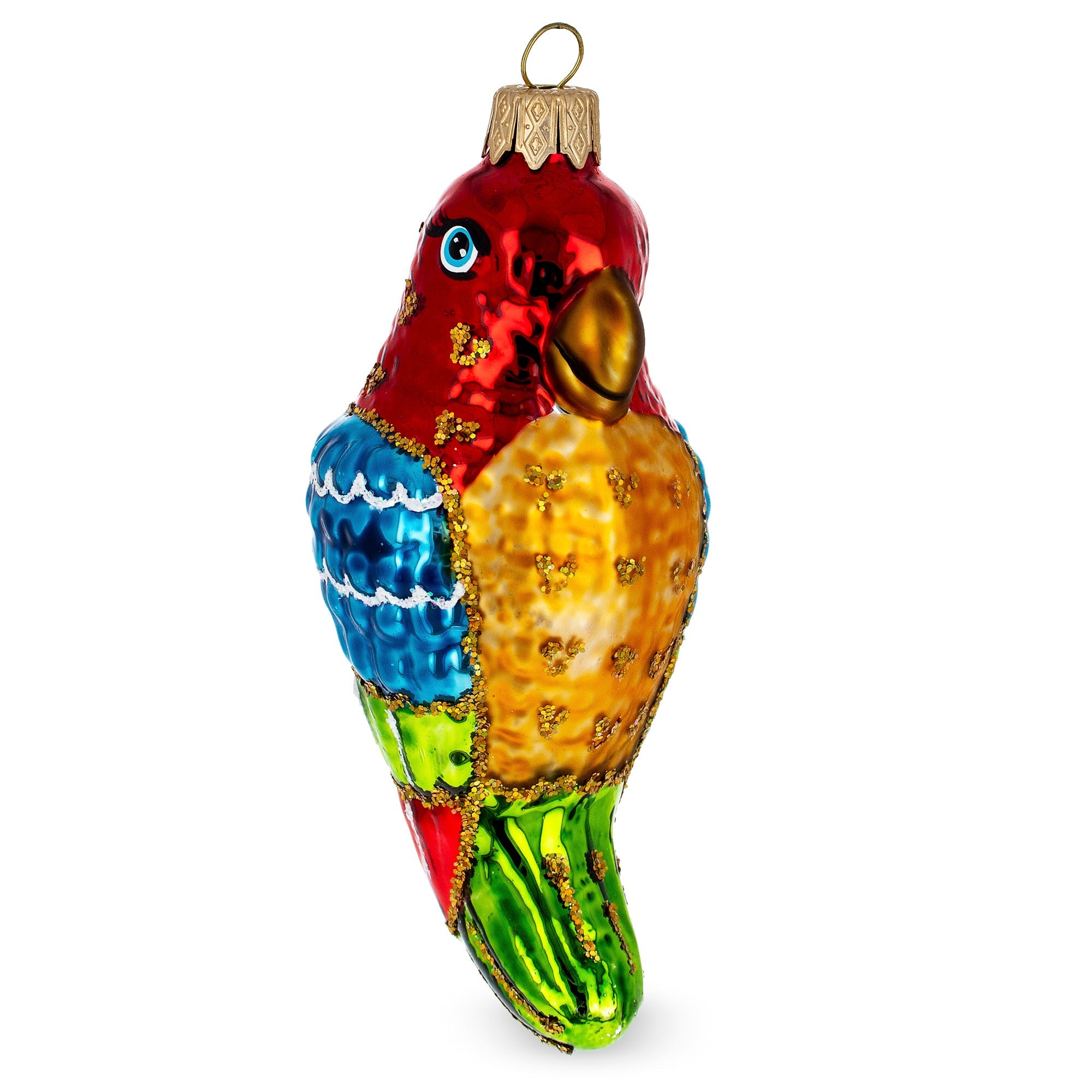 Vibrant Parrot Glass Christmas Ornament