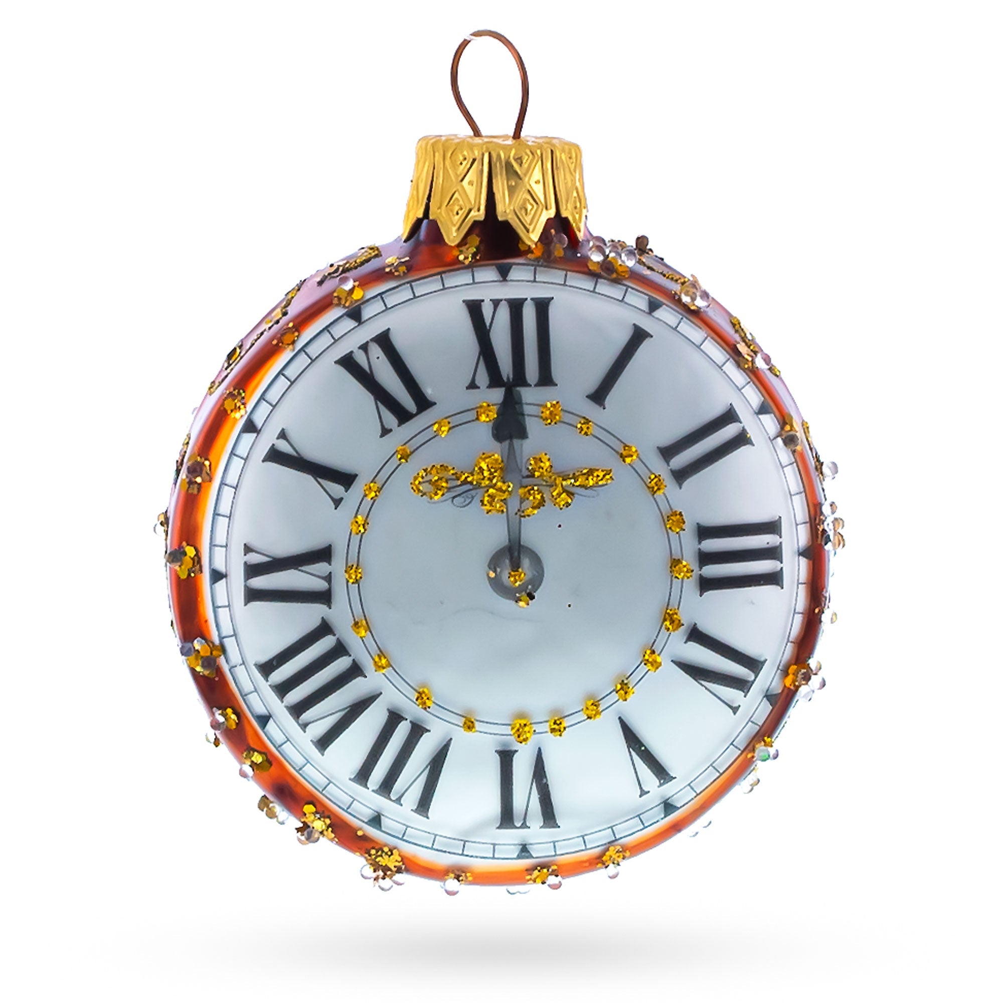 Pocket Watch With White Dial Glass Ornaments