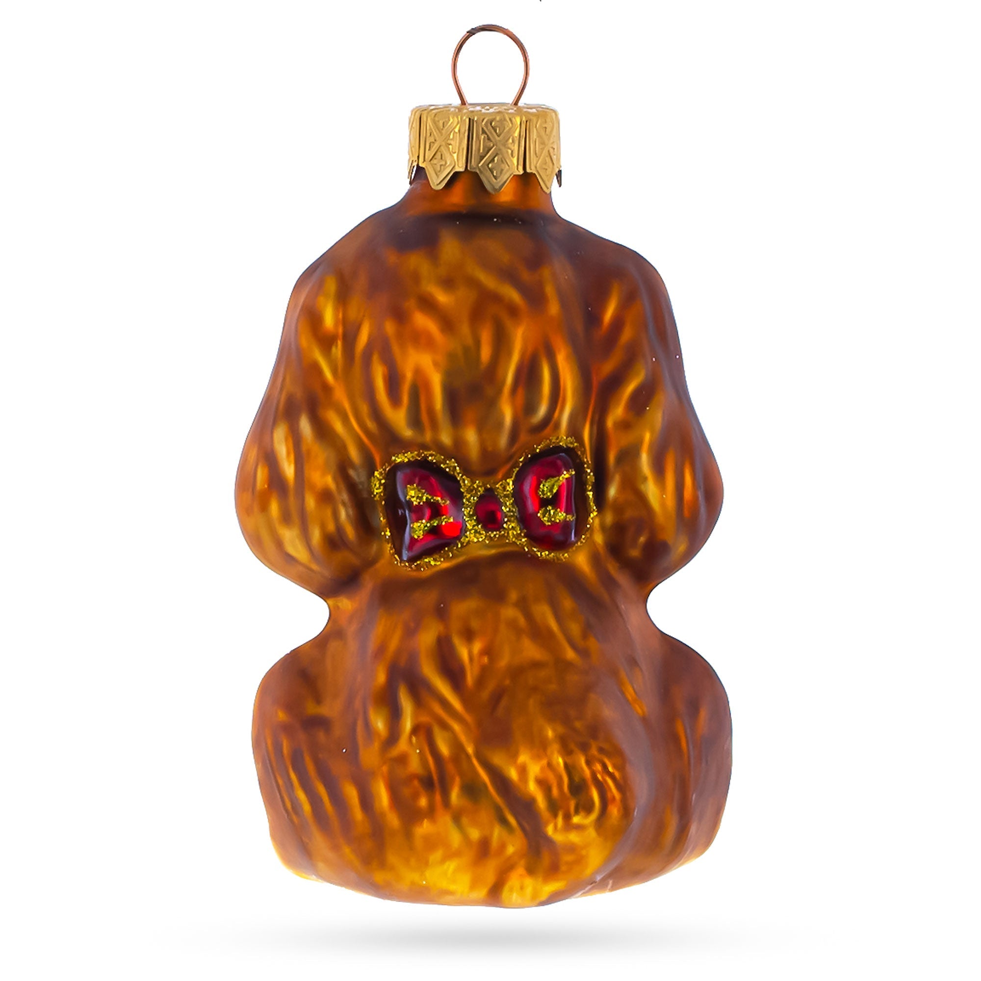 Puppy With Heart On Collar Glass Christmas Ornament