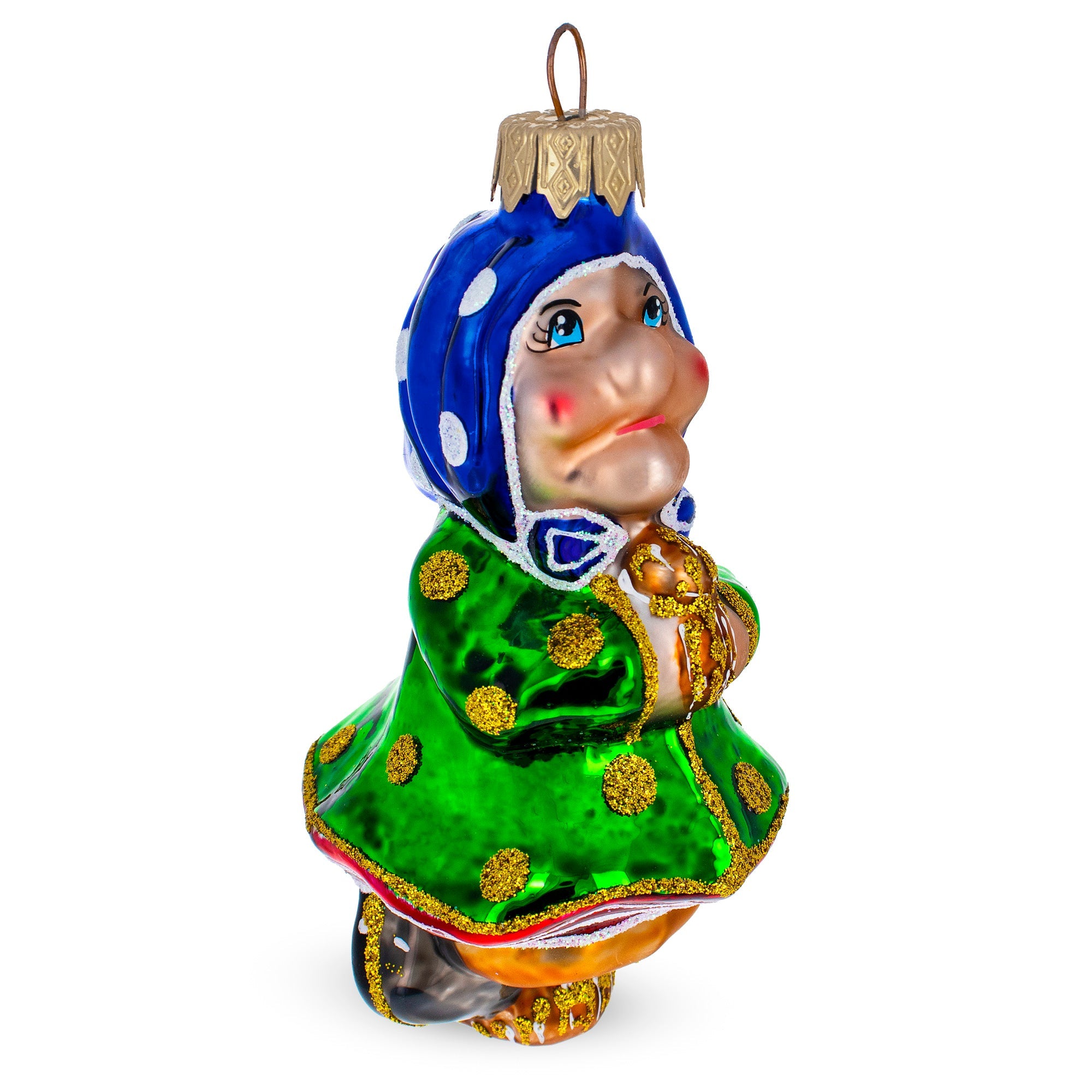 Baba Yaga Folk Tale Character Glass Christmas Ornament